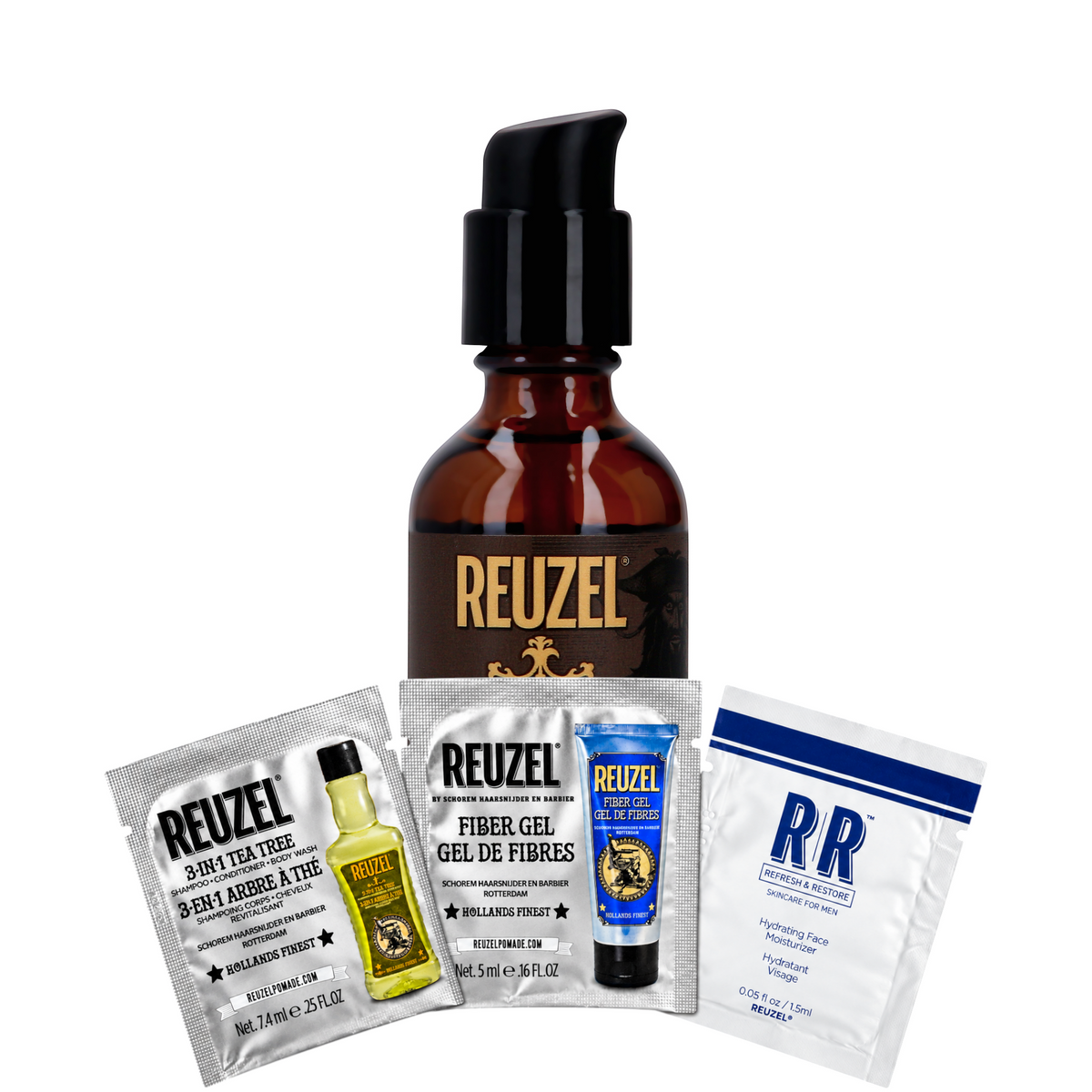 REUZEL BEARD SERUM CLEAN & FRESH Sérum fortifiant pour moustache et barbe 50 g + 3 sachets