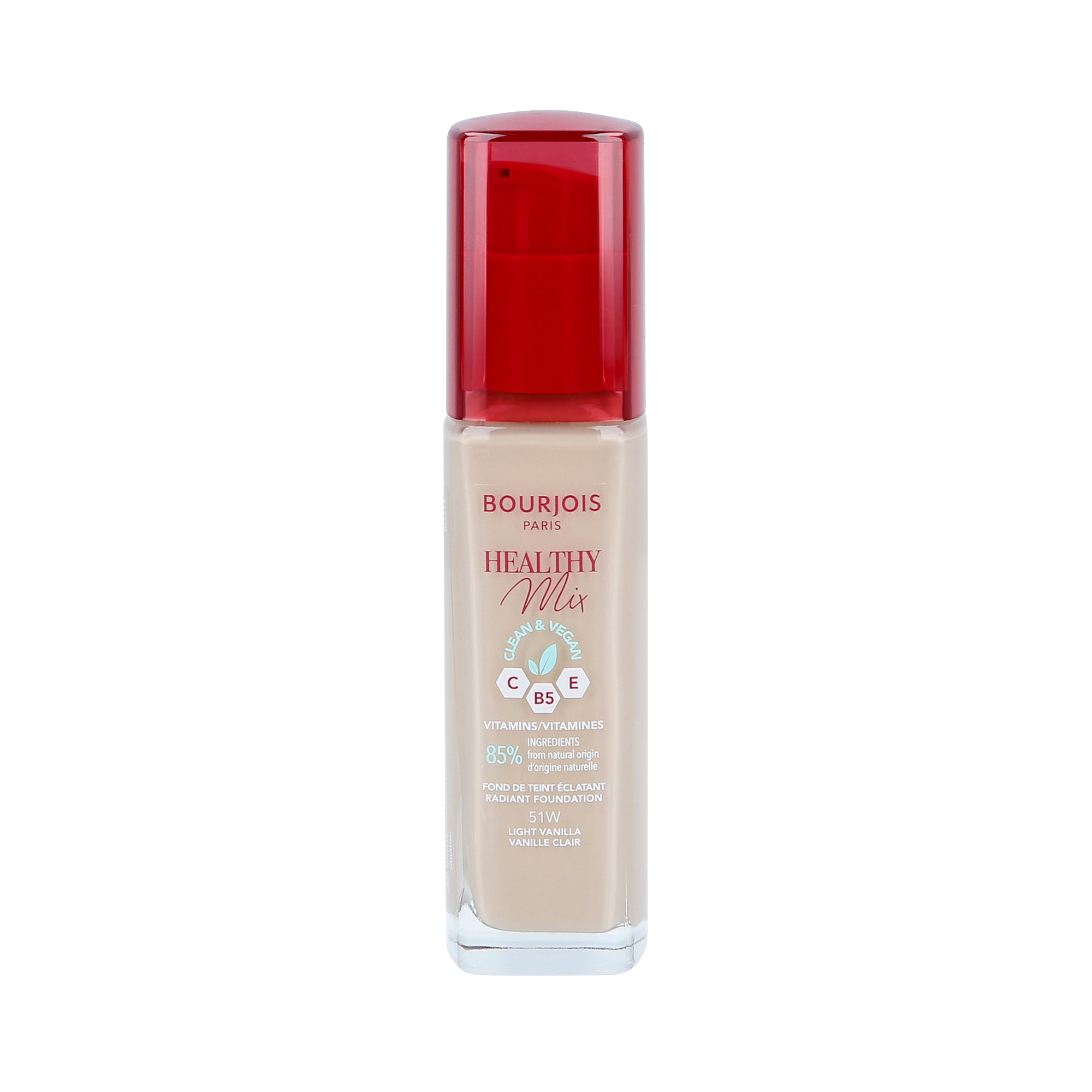 BOURJOIS HEALTHY MIX VEGAN Fond de teint 16h 051W Light Vanilla 30ml
