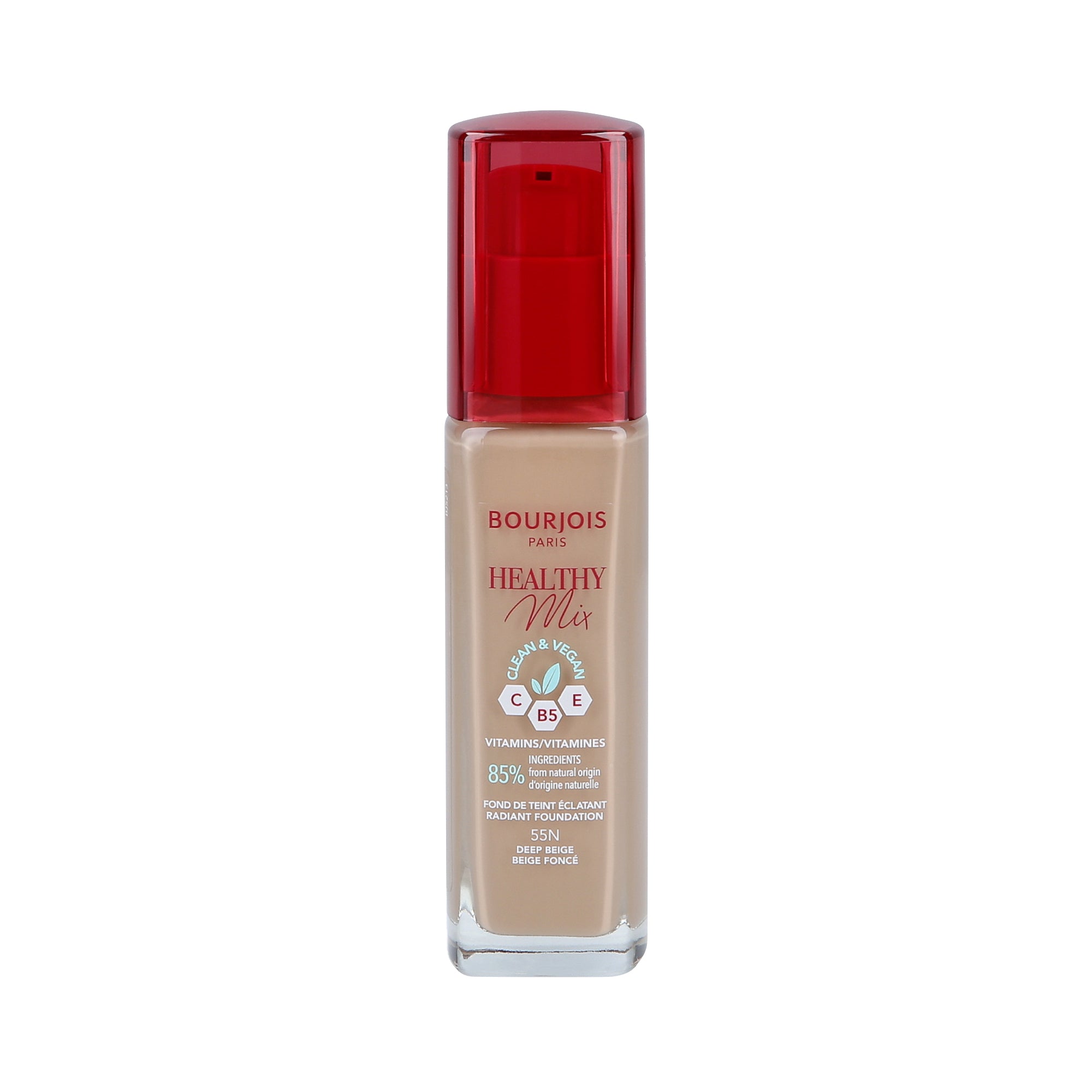 BOURJOIS HEALTHY MIX VEGAN Fond de teint 16h 055N Deep Beige 30ml