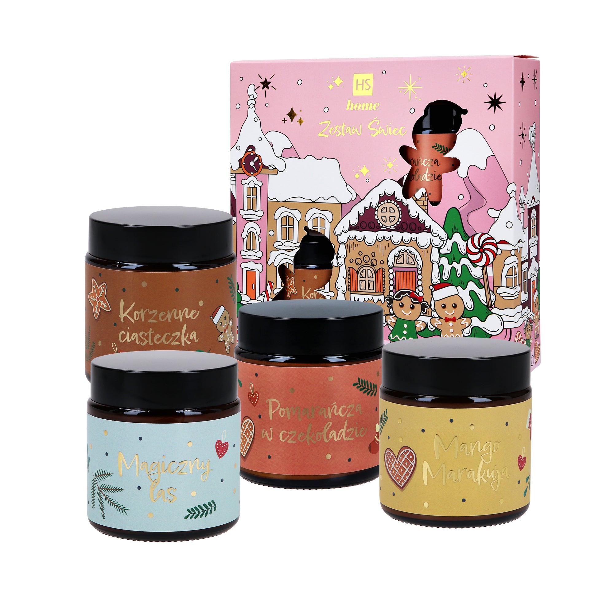 HISKIN HOME Coffret de bougies de Noël au soja 4x100ml