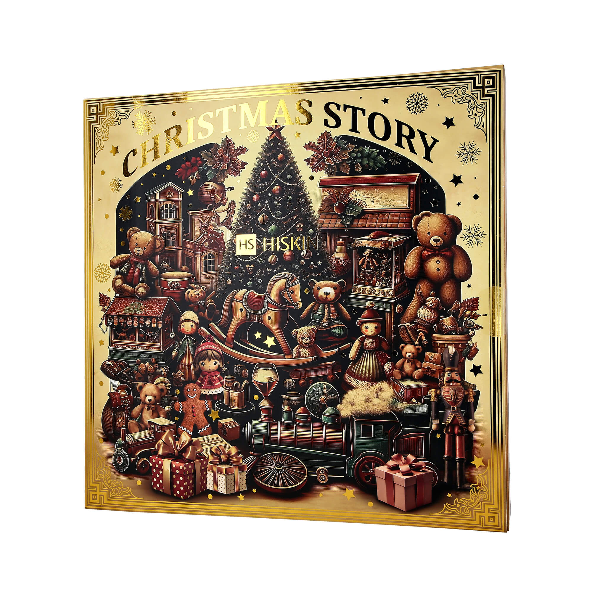 HISKIN CHRISTMAS STORY Advent calendar with Christmas candles with a fairy tale book motif, 24 windows