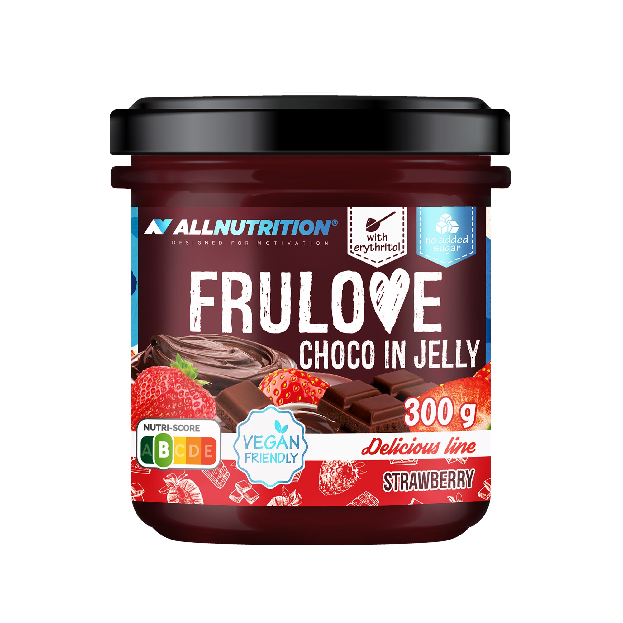 ALLNUTRITION FRULOVE CHOCO EN GELÉE Fraise au chocolat, en gelée 300 g