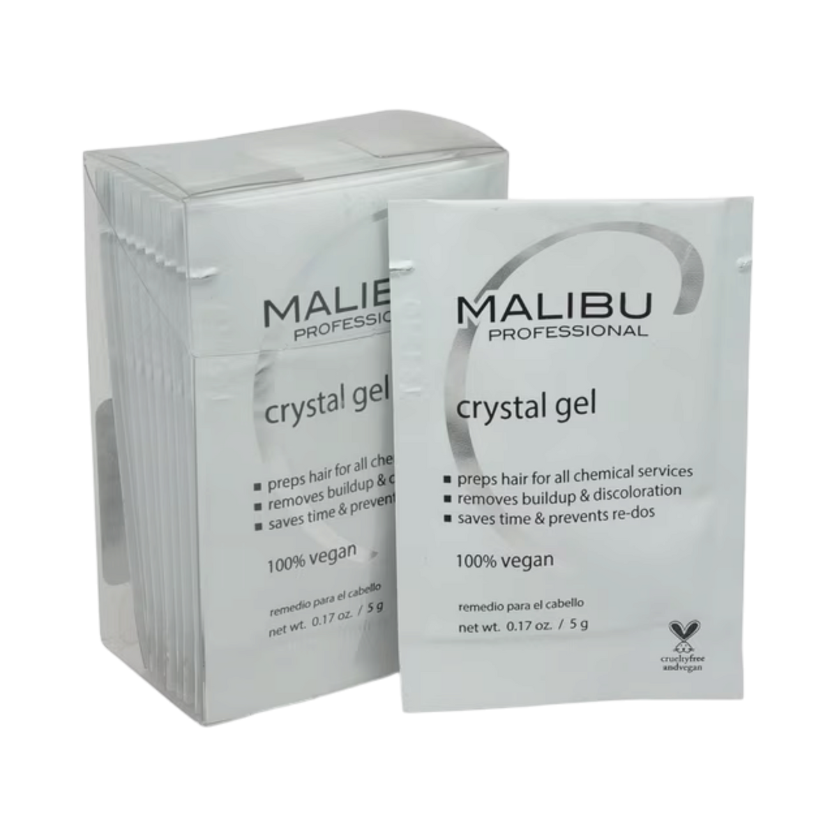 MALIBU C CRYSTAL GEL X12 Traitement professionnel pour nettoyer les cheveux des dépôts minéraux, 12 x 5 g