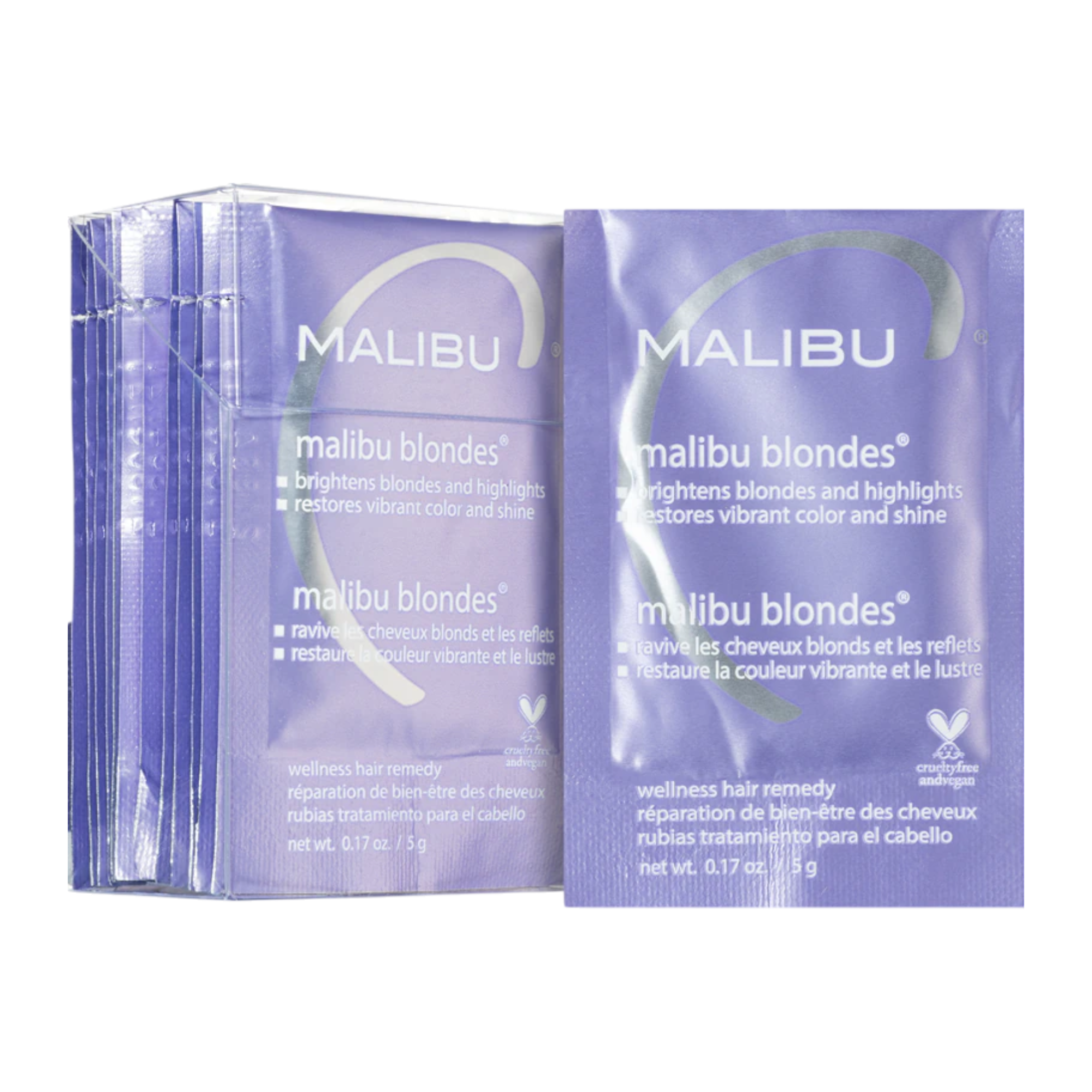 MALIBU C BLONDES WELLNESS REMEDY Traitement éclaircissant pour cheveux blonds éliminant les dépôts minéraux 12 x 5 g