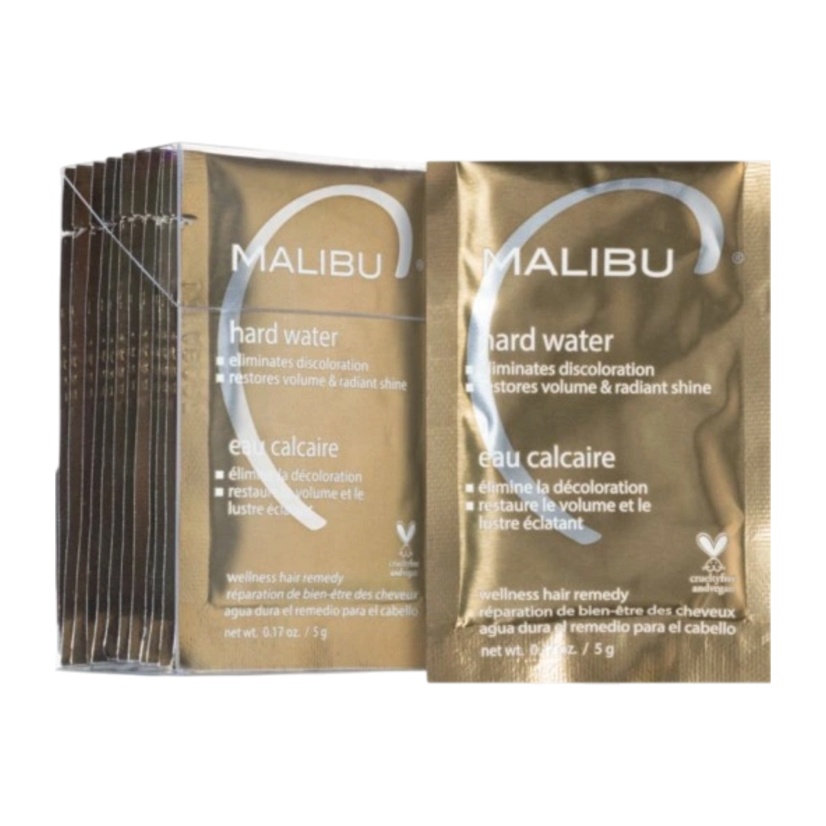 MALIBU C HARD WATER X12 Traitement éliminant les dépôts d'eau dure, 12 x 5 g