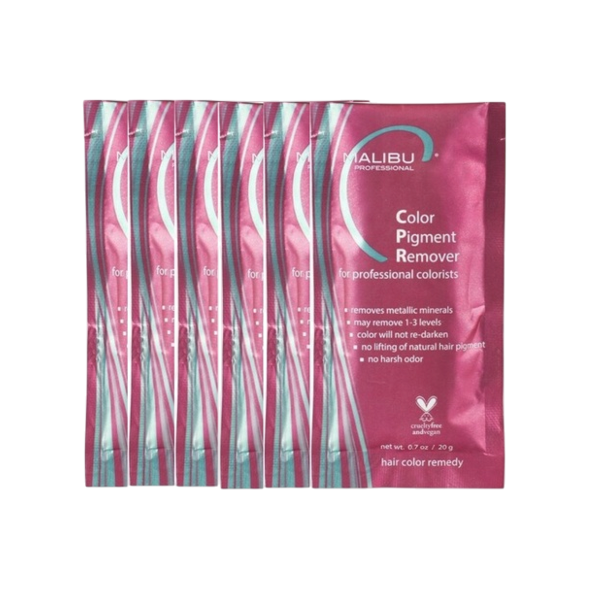 MALIBU C CPR COLOR PIGMENT REDUCER X6 Coffret professionnel pour correction de la couleur des cheveux, 6 x 20 g