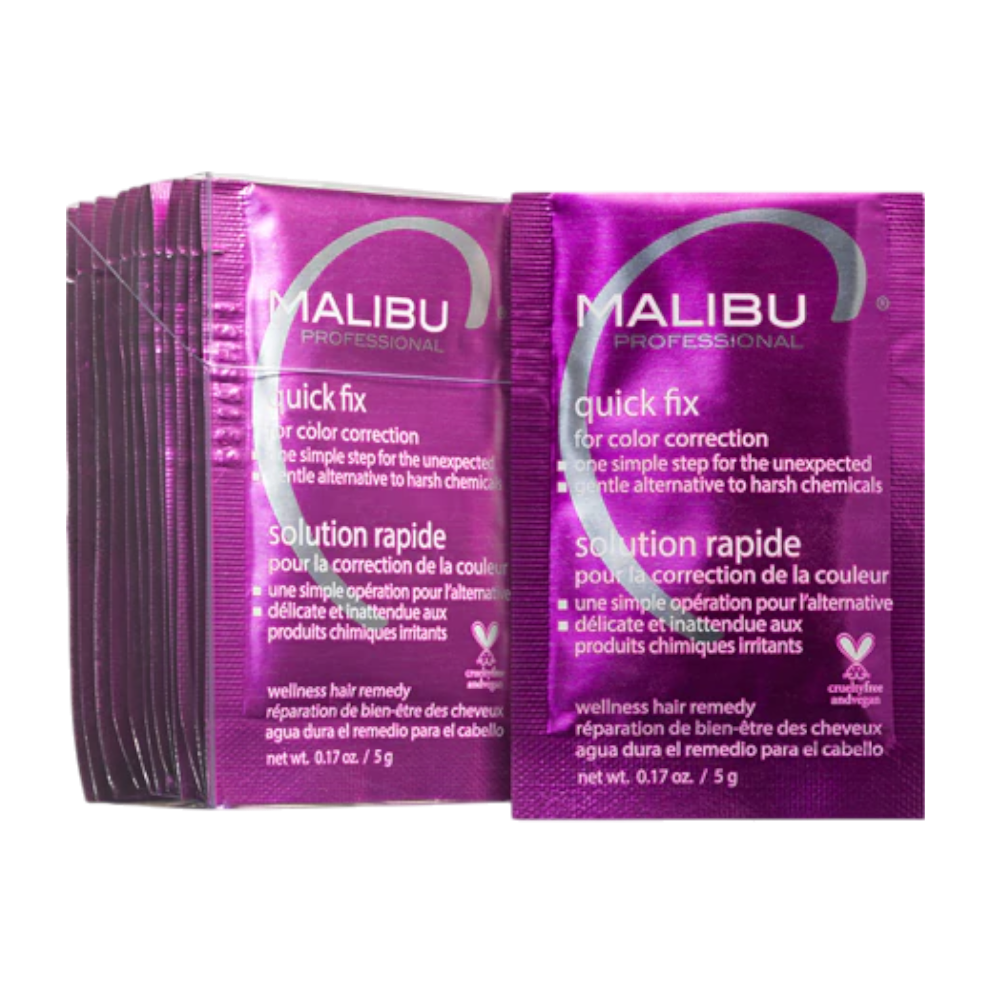 MALIBU C QUICK FIX COLOR CORRECTION Traitement pour corriger la couleur des cheveux après tonification 12 × 5 g