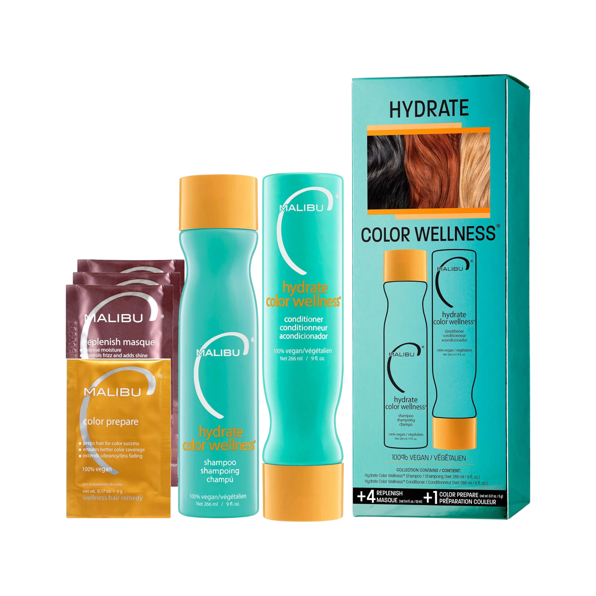 MALIBU C HYDRATE COLOR WELLNESS COLLECTION Coffret complet pour le soin des cheveux colorés