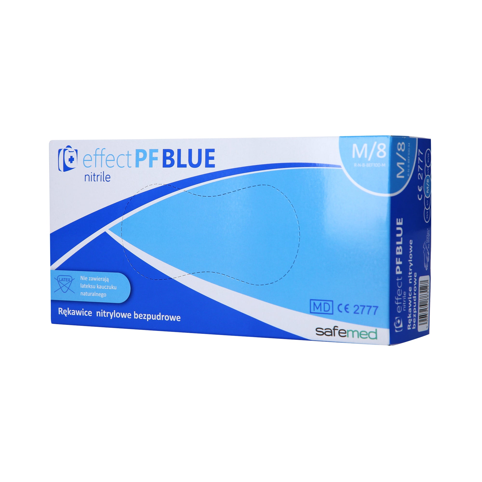 SAFEMED EFFECT PF Disposable powder-free nitrile gloves Blue M 100 pcs.