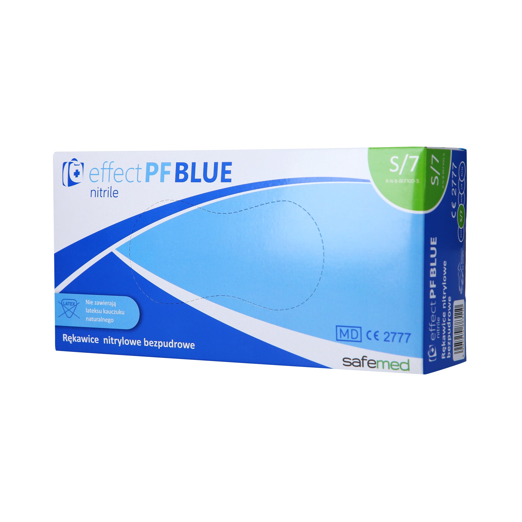 SAFEMED EFFECT PF Disposable nitrile gloves powder-free Blue S 100 pcs.