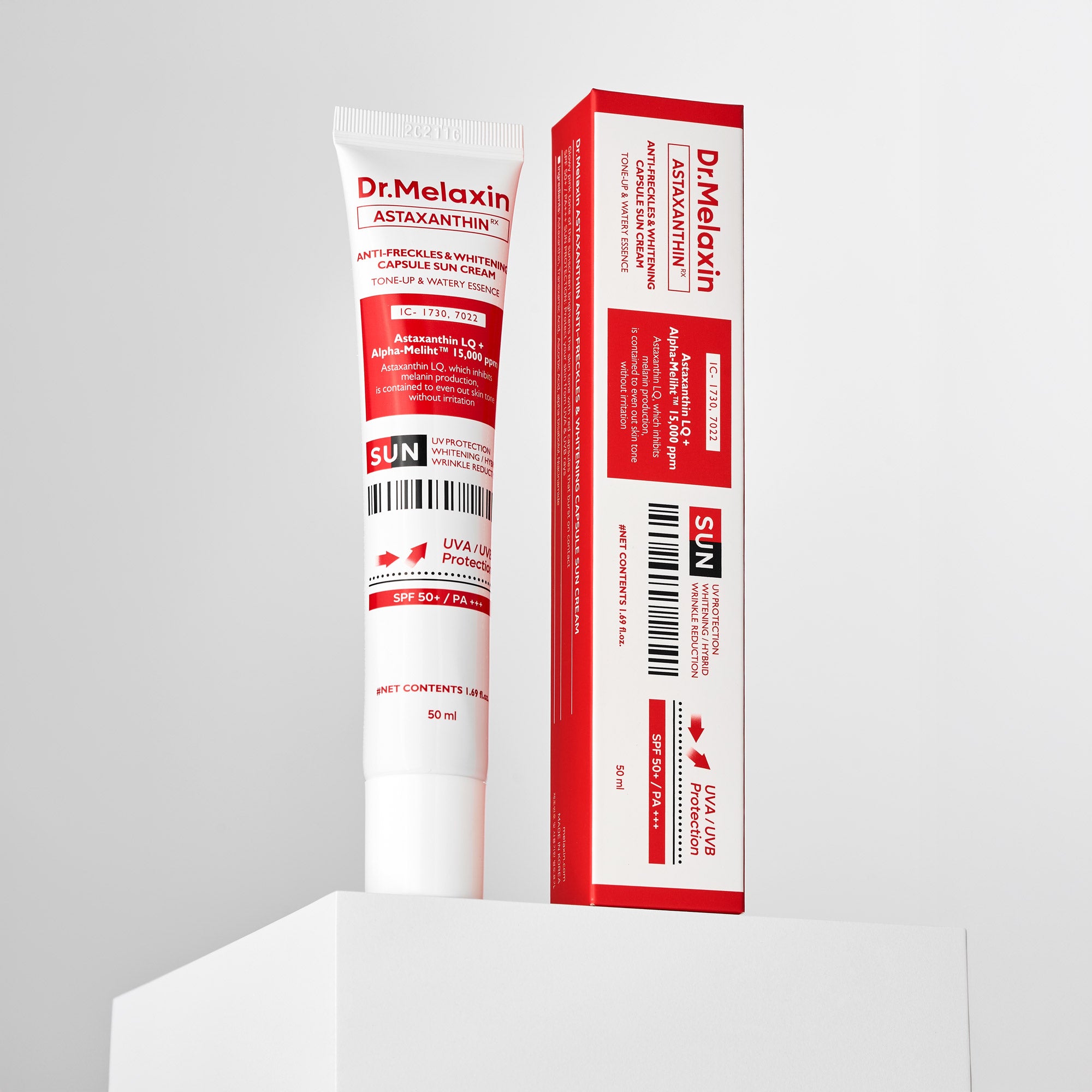 DR.MELAXIN Astaxantina Anti-Freckles & Whitening Capsule Sunscreen SPF50+ / PA+++ - Crema tonificante con filtro per discromie 50 ml #3