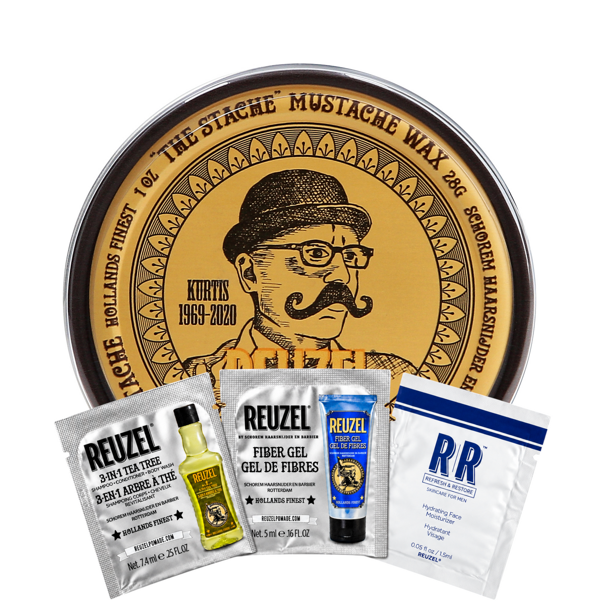 REUZEL BOURBON SIDECAR MUSTACHE WAX Wosk do włosów 28 g + 3 saszetki