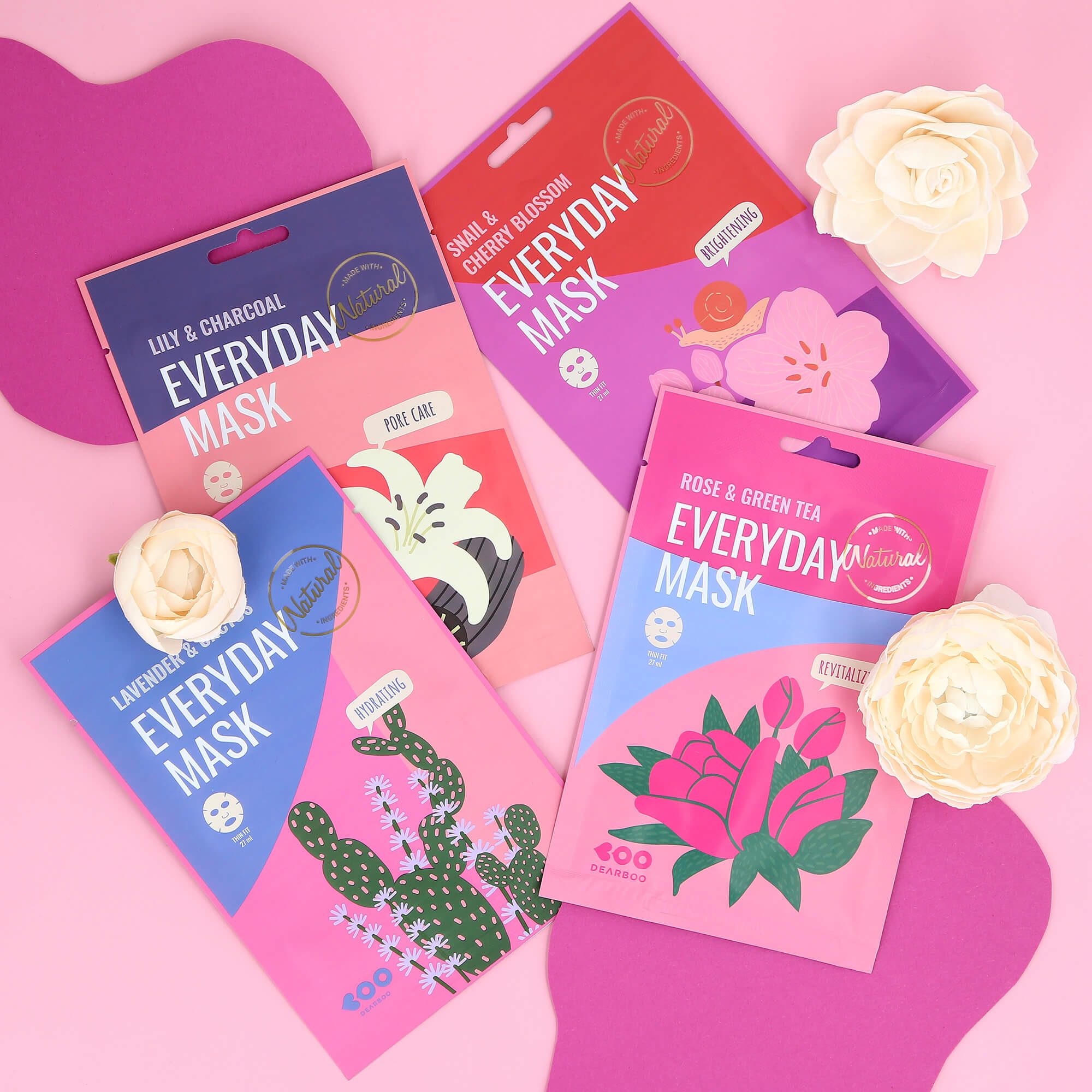 DEARBOO EVERYDAY SNAIL&CHERRY BLOSSOM Maschera illuminante in tessuto 27 ml #5