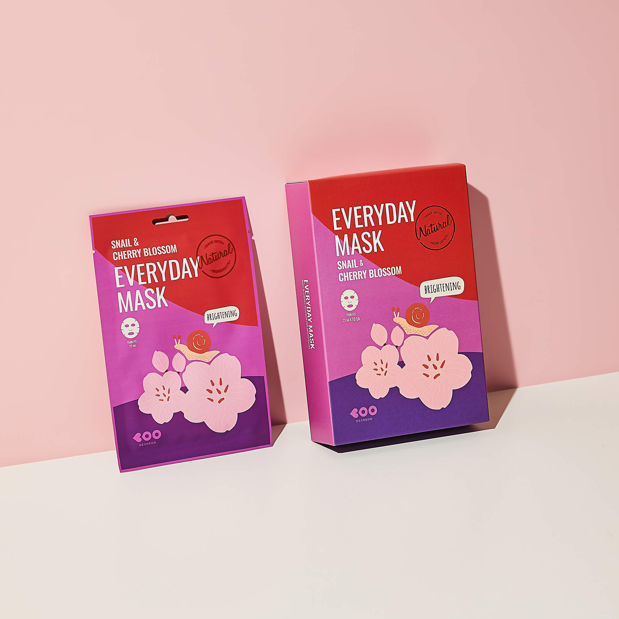 DEARBOO EVERYDAY SNAIL&CHERRY BLOSSOM Maschera illuminante in tessuto 27 ml #6