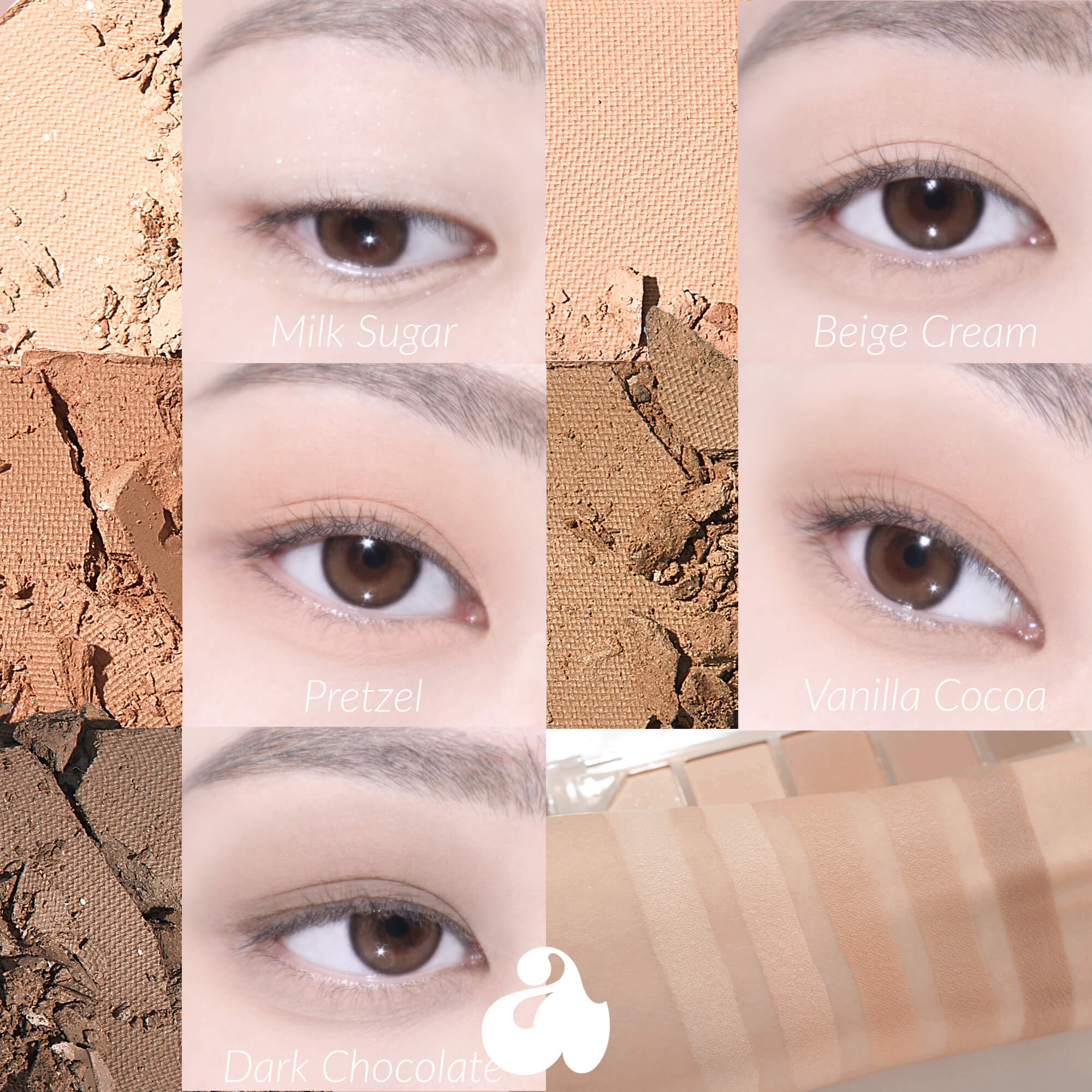 UNLEASHIA MOOD SHOWER Palette de fards à paupières et d'enlumineurs n° 1 Vanilla Shower 4 g #5