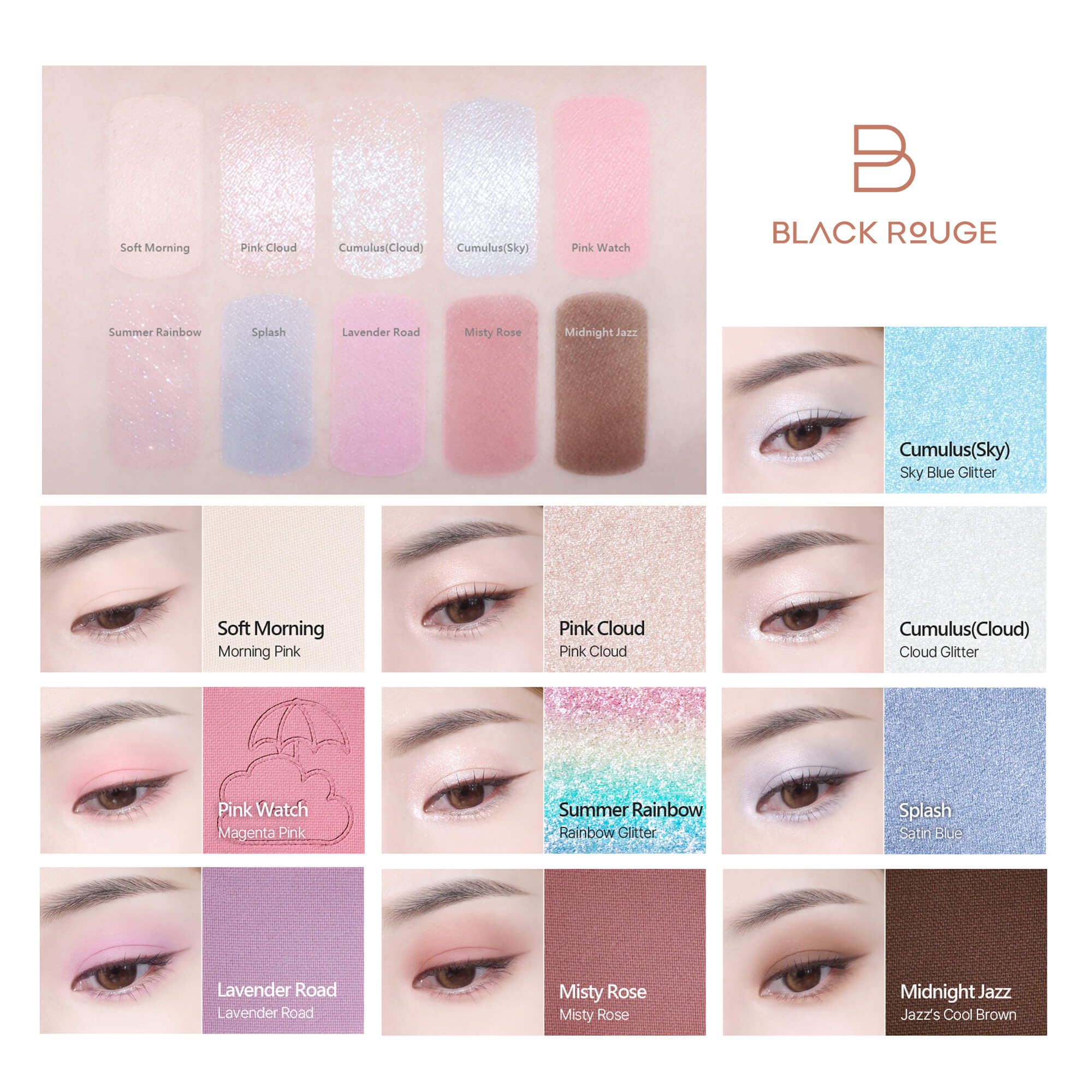 BLACK ROUGE Colordation Mood Palette After Rain Professionelle Lidschattenpalette 8g #2