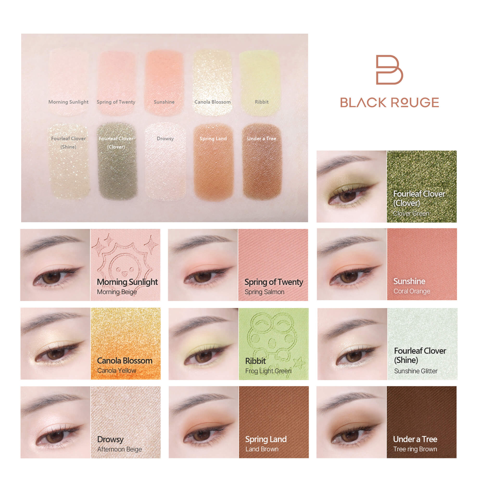 BLACK ROUGE COLORDATION MOOD PALETTE Palette de fards à paupières professionnelle Spring Sunshine 8 g #2
