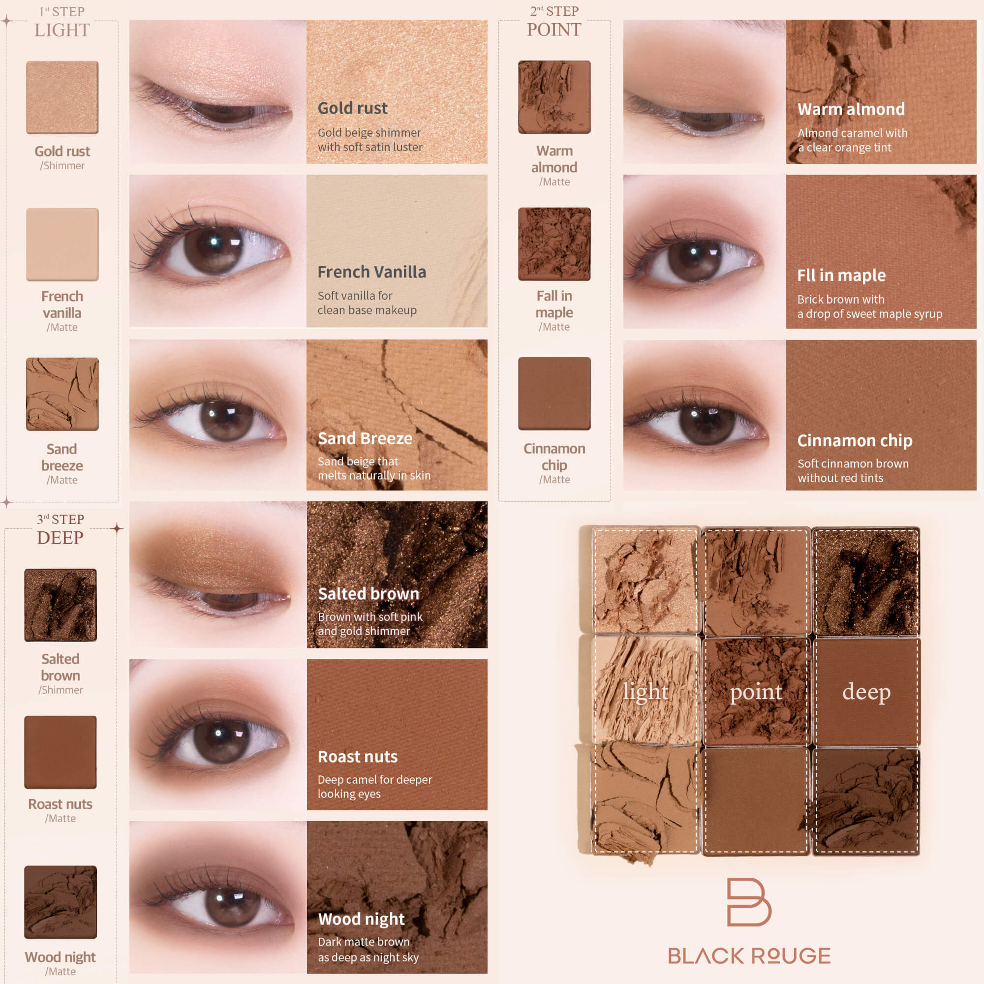 BLACK ROUGE COLORDATION MOOD PALETTE Palette de fards à paupières professionnelle  8 g #3