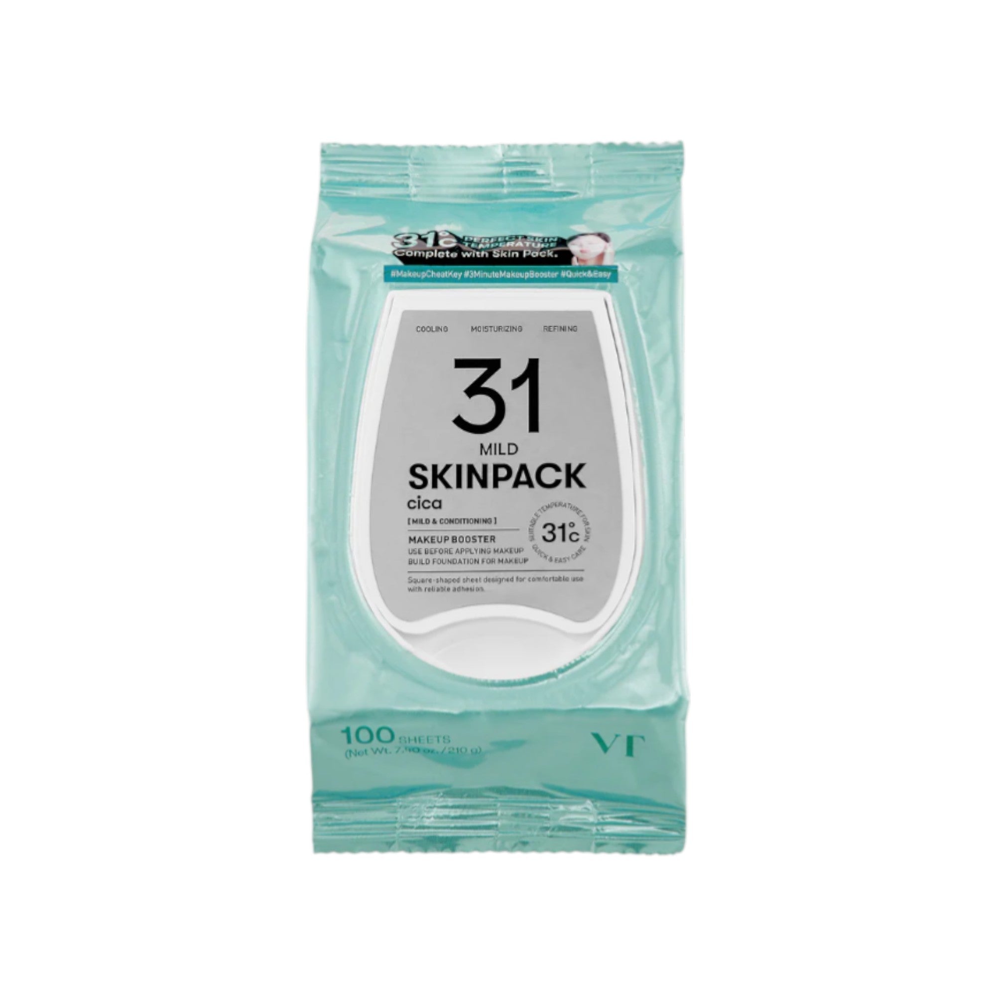 VT COSMETICS SKIN MASK PACK MILD Zestaw kojących płatków do twarzy o działaniu nawilżającym 100 szt.