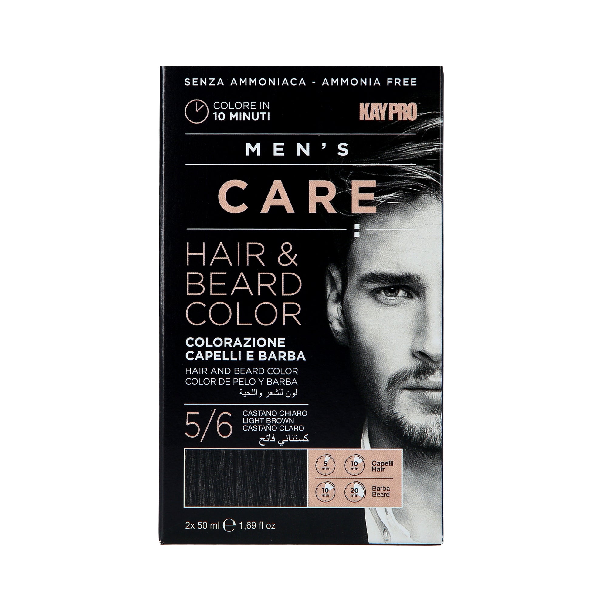 KAYPRO SOIN HOMME Anti-gris pour cheveux et barbe hommes 5/6 Brun 2 x 50 ml