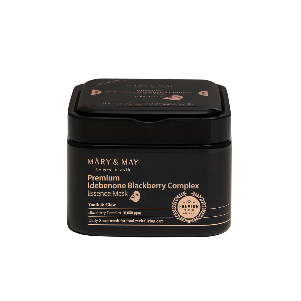 MARY & MAY PREMIUM BLACKBERRY COMPLEX MASK Set aus Tuchmasken mit revitalisierenden und antioxidativen Eigenschaften, 20-tlg.