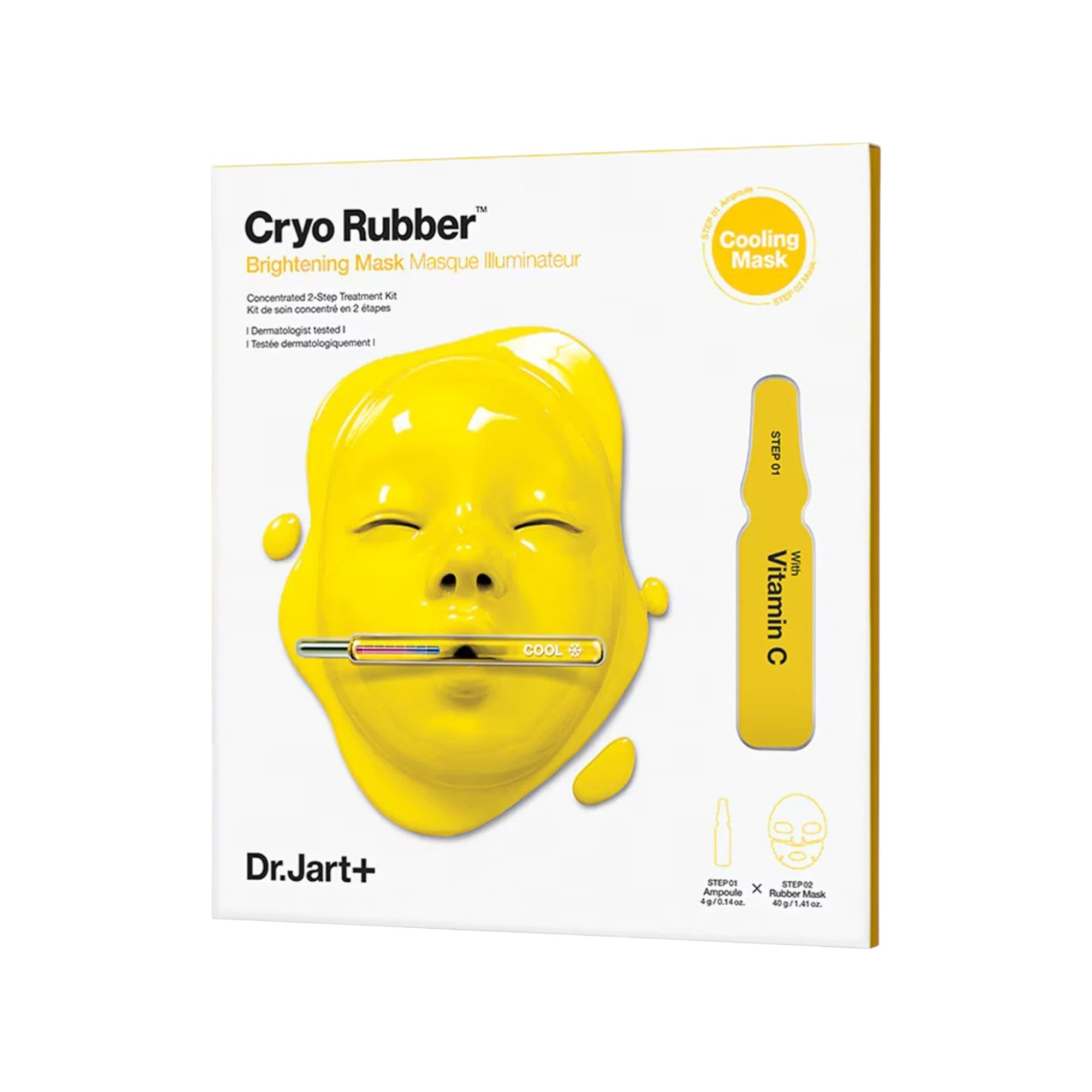 DR. JART+ CRYO RUBBER™ BRIGHTENING VITAMIN C Masque hydrogel intensif à effet éclaircissant 4 g + 40 g