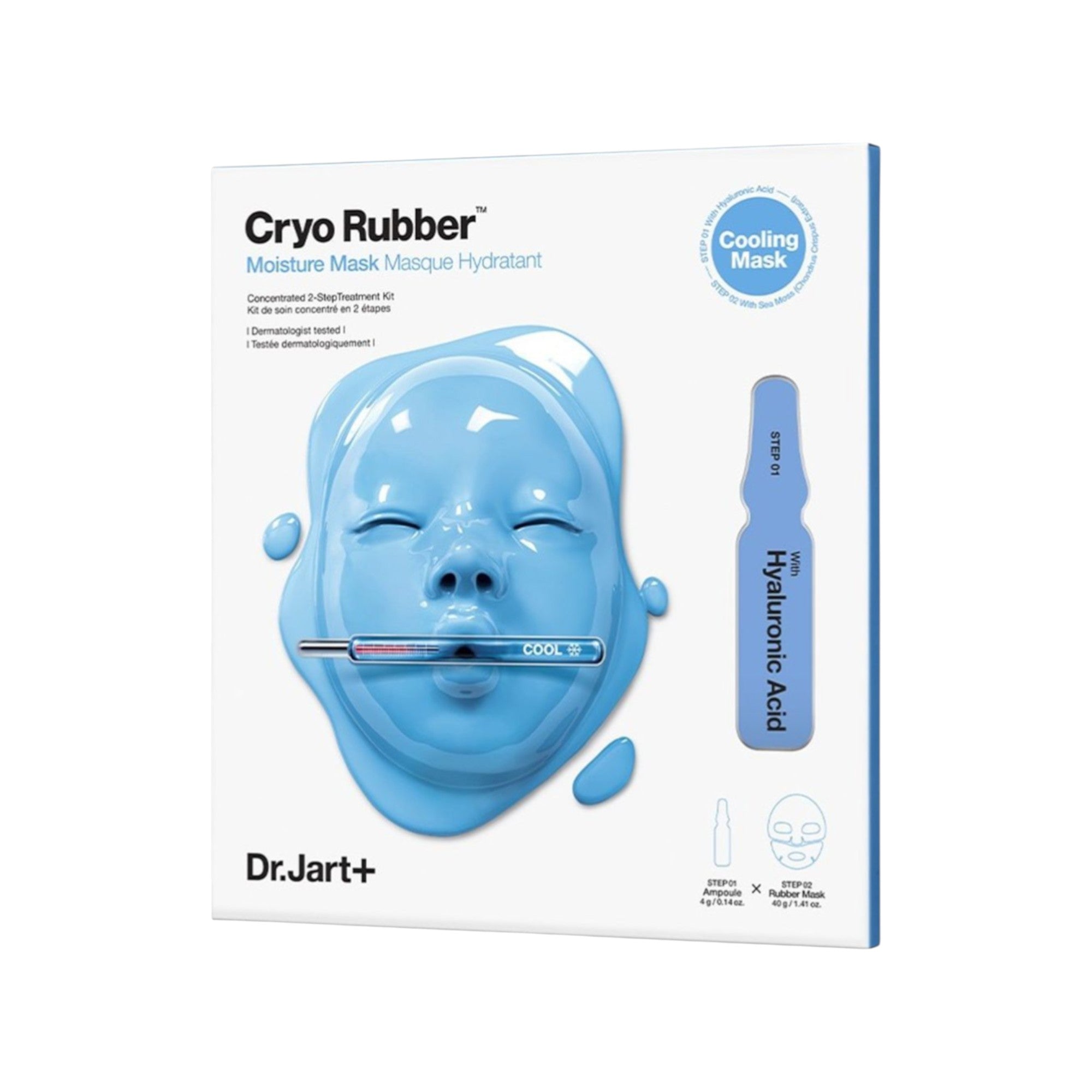 DR. JART+ CRYO RUBBER™ MOISTURIZING HYALURONIC ACID Masque visage hydratant intensément 4 g + 40 g