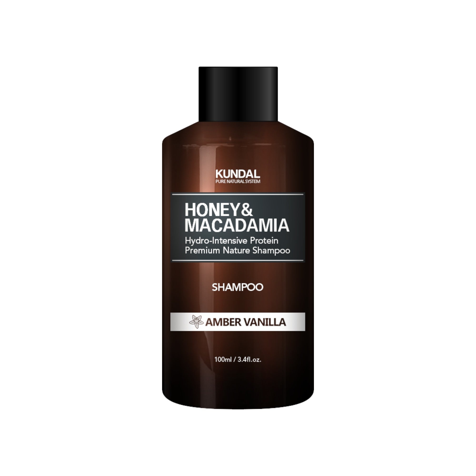KUNDAL HONEY & MACADAMIA Shampoing nourrissant cheveux, Ambre Vanille 100 ml