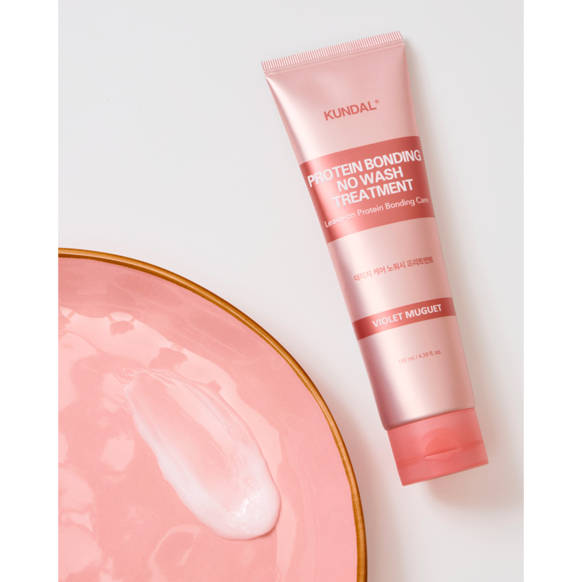 KUNDAL PROTEIN BONDING NO WASH Soin fortifiant intensif sans rinçage Violet Muguet 130 ml #4