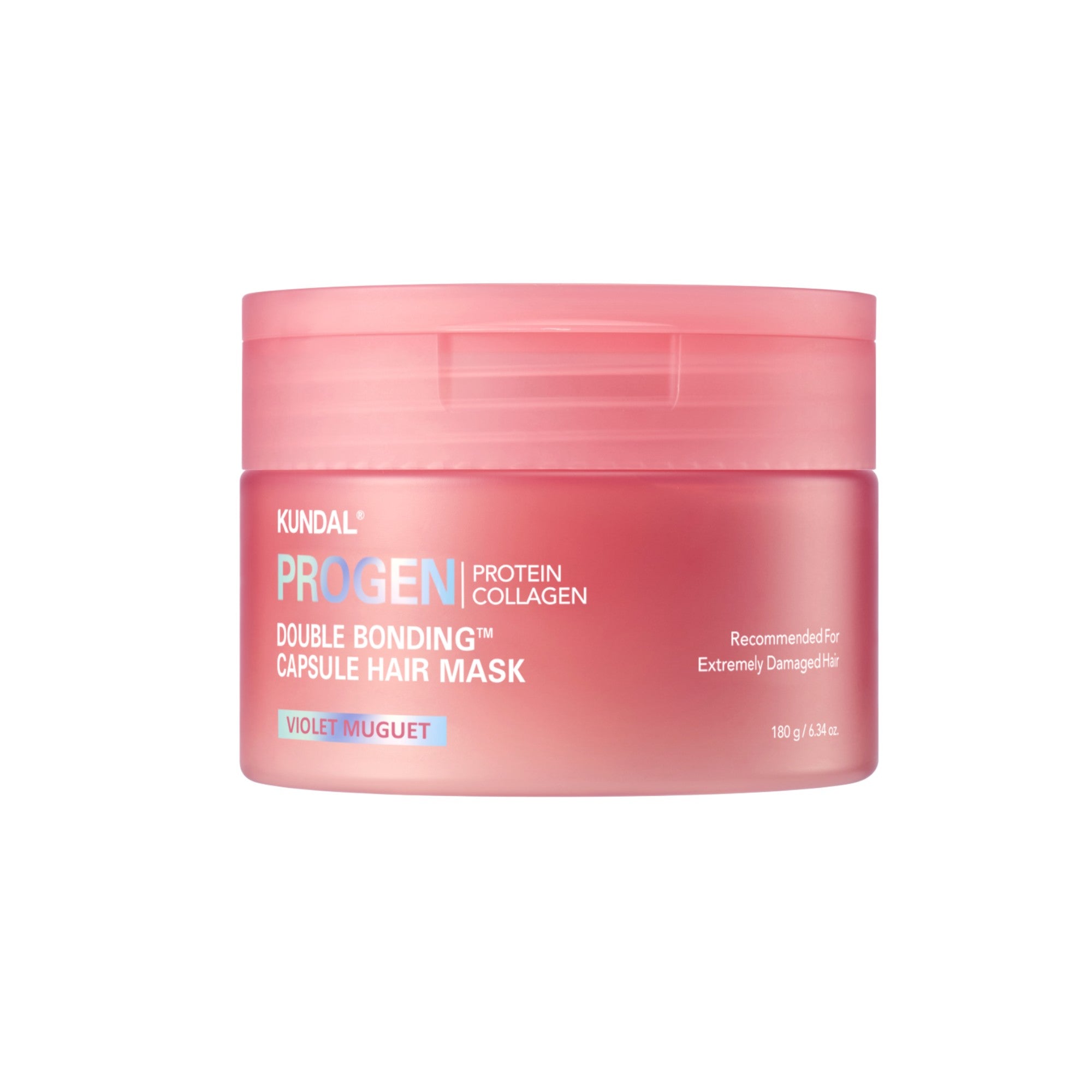 KUNDAL PROGEN DOUBLE BONDING CAPSULE Masque régénérant intensément qui reconstruit les liaisons capillaires Violet Muguet 180 g