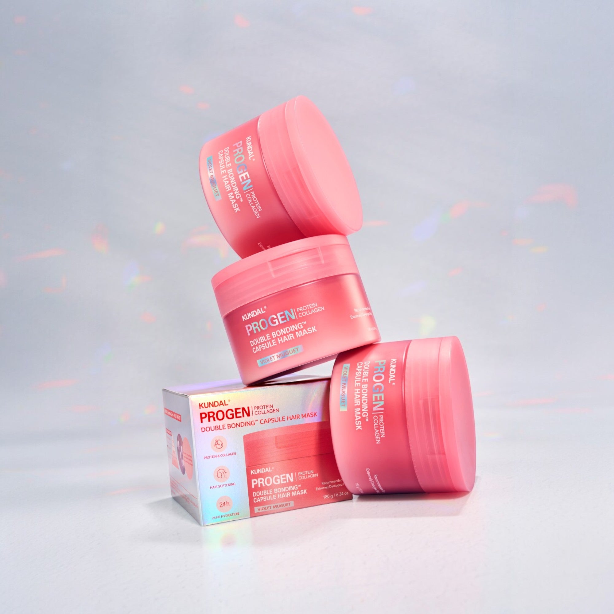 KUNDAL PROGEN DOUBLE BONDING CAPSULE Masque régénérant intensément qui reconstruit les liaisons capillaires Violet Muguet 180 g #3