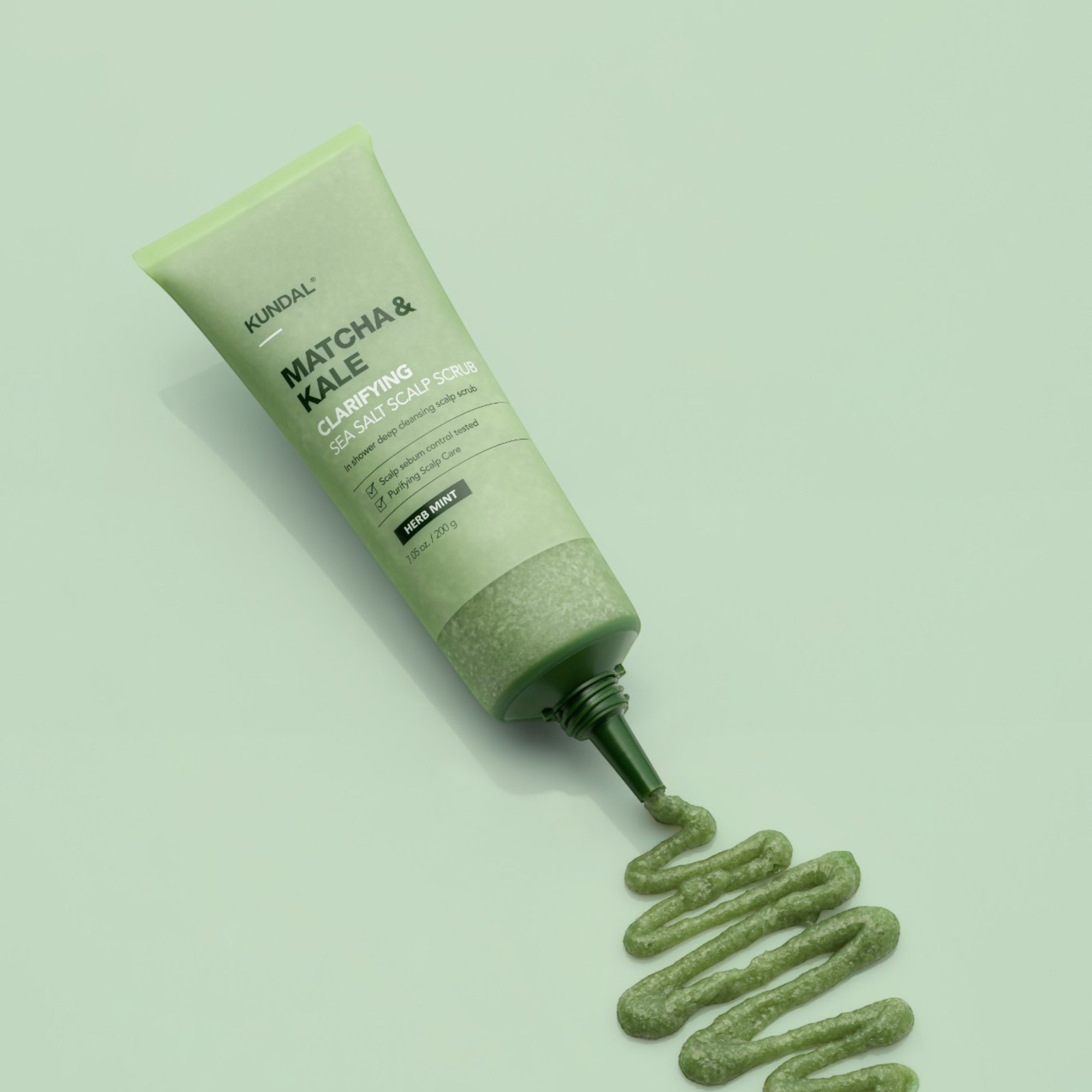 KUNDAL MATCHA&KALE GOMMAGE CLARIFIANT AU SEL MARIN Peeling trichologique du cuir chevelu Herbe Menthe 200 g #3