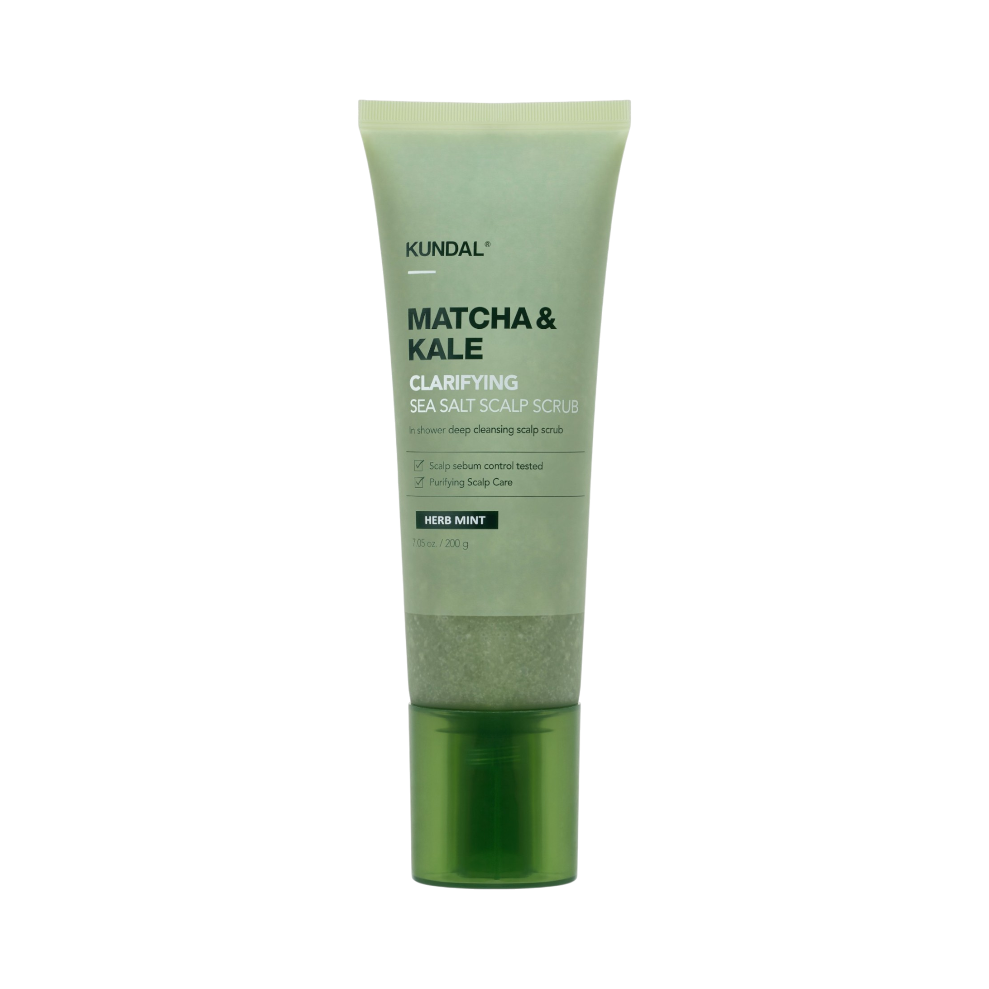 KUNDAL MATCHA&KALE GOMMAGE CLARIFIANT AU SEL MARIN Peeling trichologique du cuir chevelu Herbe Menthe 200 g