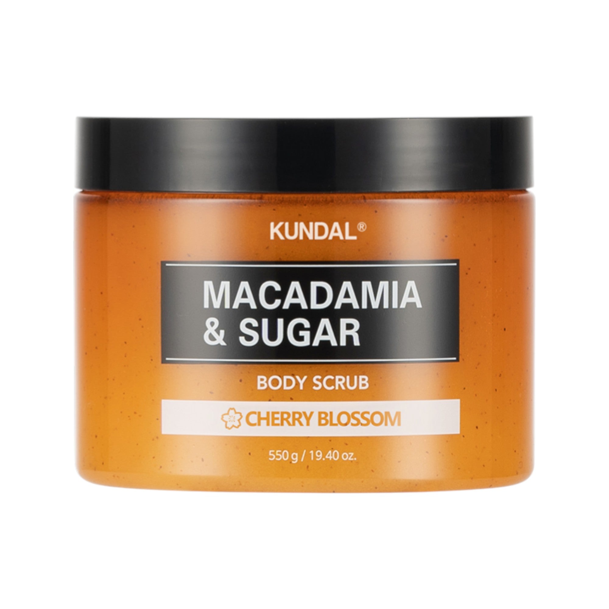 KUNDAL MACADAMIA & SUGAR BODY SCRUB Gommage corporel au sucre Fleur de Cerisier 550 g
