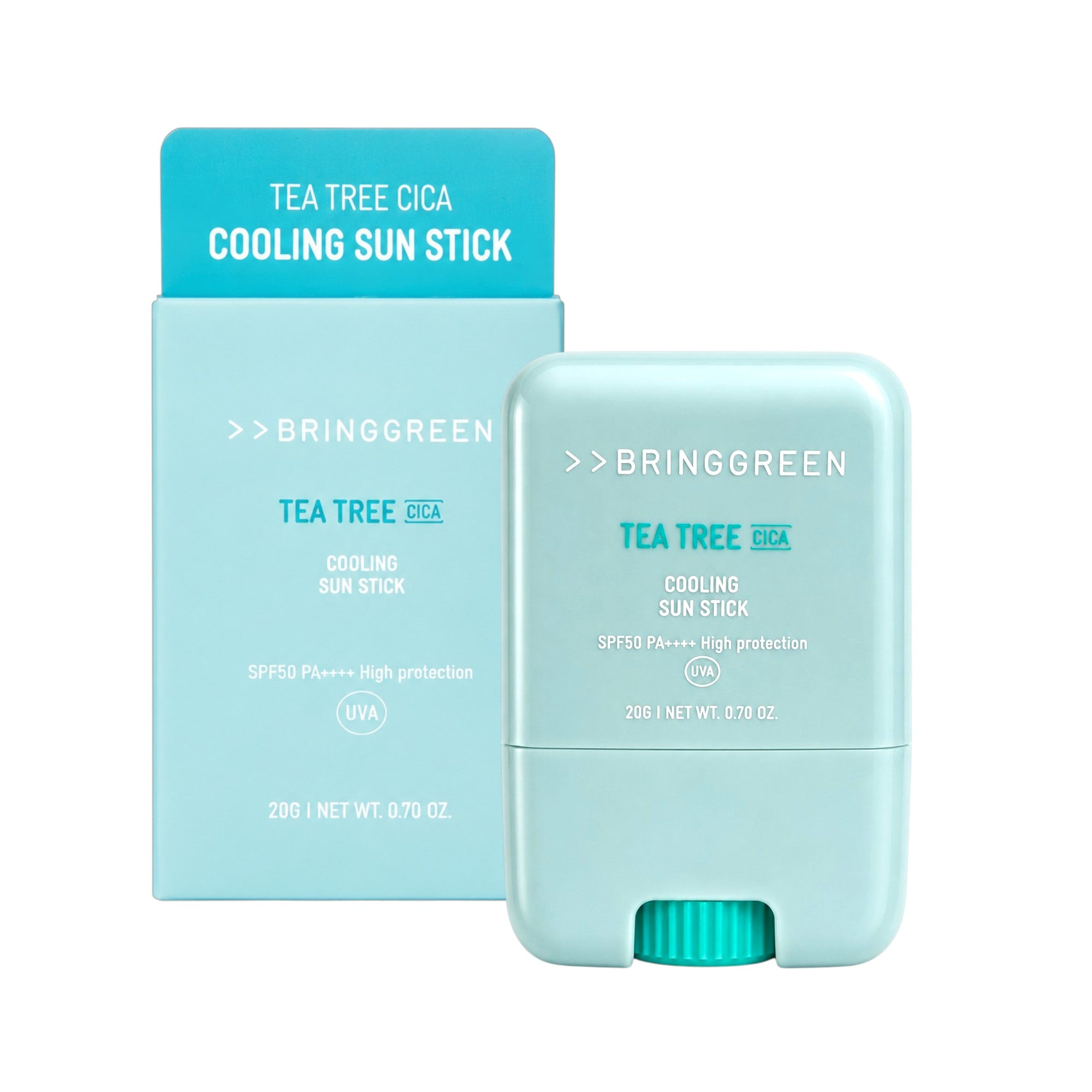 BRINGGREEN Bâtonnet solaire rafraîchissant à l'arbre à thé Cica SPF50+ PA++++ – 20 g
