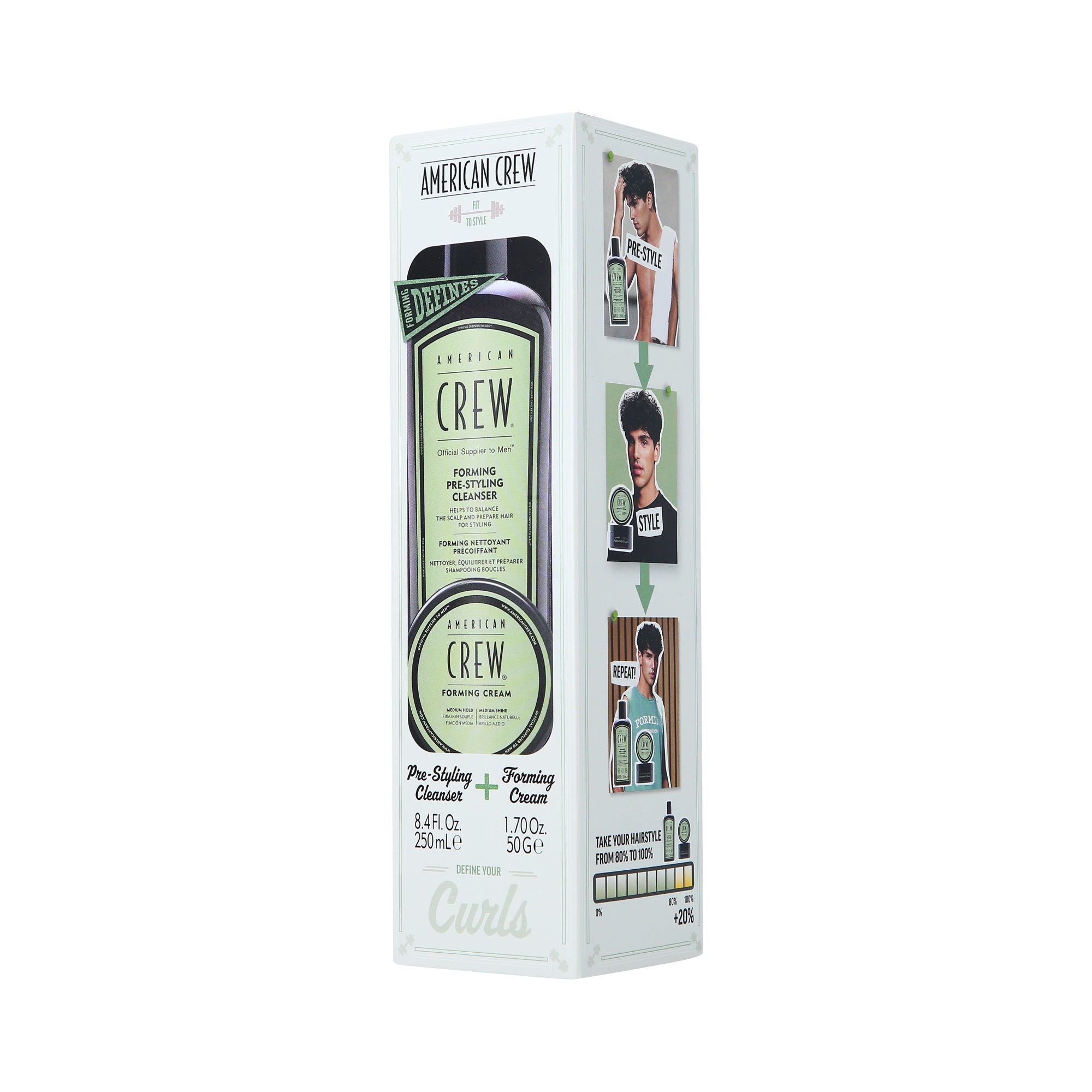 AMERICAN CREW FORNING DUO Coffret Soin Capillaire Shampoing 250 ml Crème Coiffante 50 g
