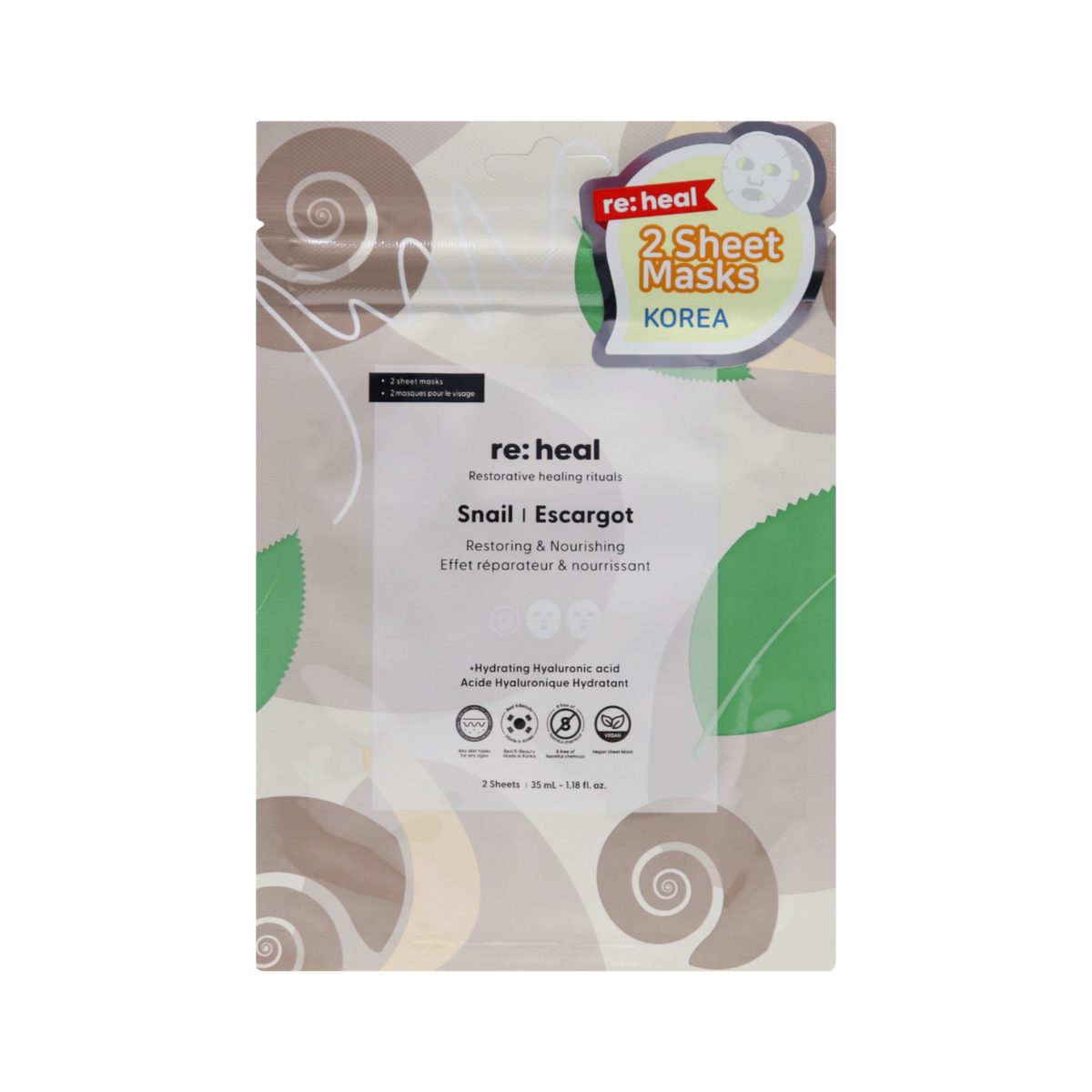 RE:HEAL Coffret de masques pour le visage, 10 x 35 ml #9