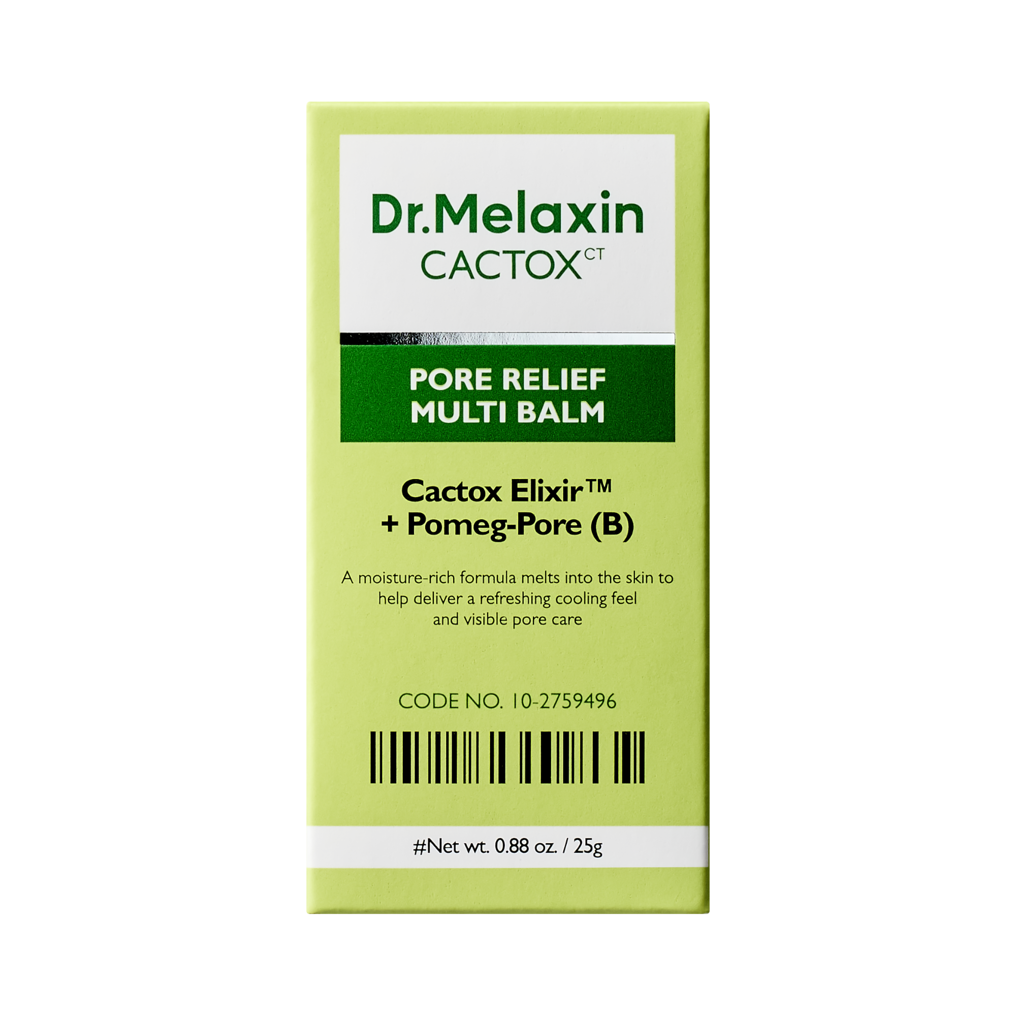 DR.MELAXIN CACTOX CT PORE RELFIEF MULTI BALM Baume rafraîchissant en stick pour le soin du visage 25 g #2