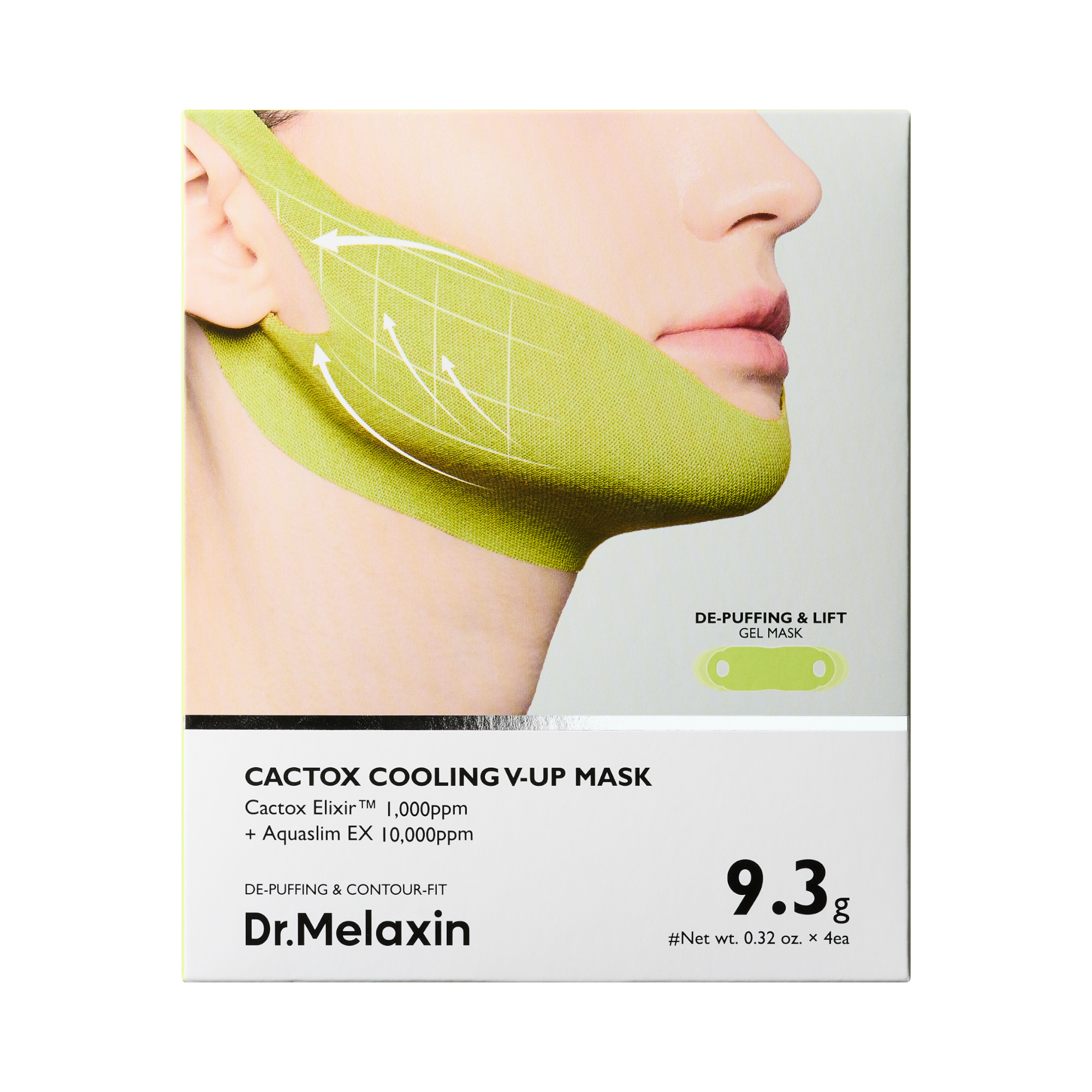 DR.MELAXIN CACTOX COOLING V-UP MASK Chłodząca maska modelująca na linię żuchwy 4 szt. / 9,3 g