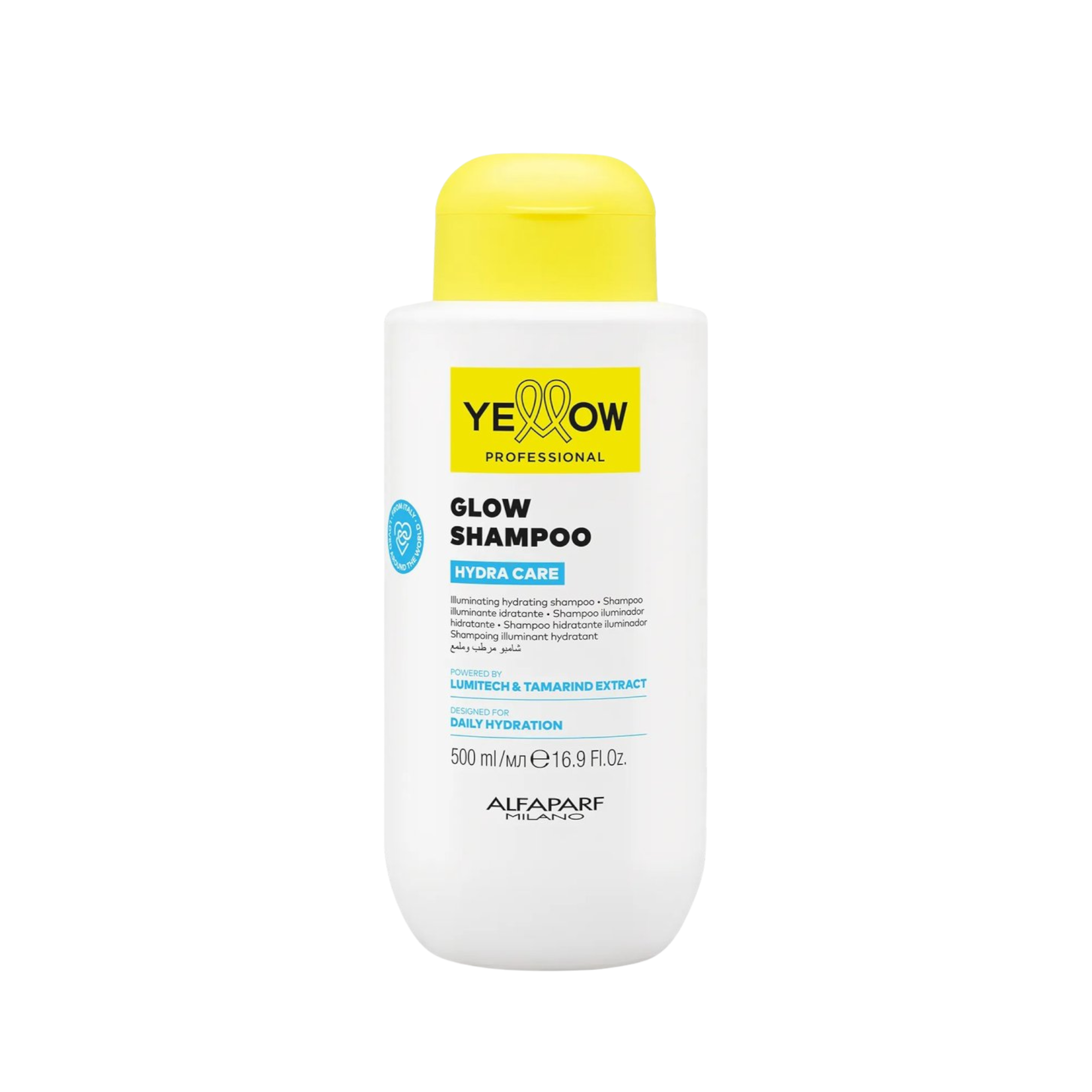 YELLOW PROFESSIONAL GLOW HYDRA CARE Shampoing cheveux éclairant et hydratant 500 ml