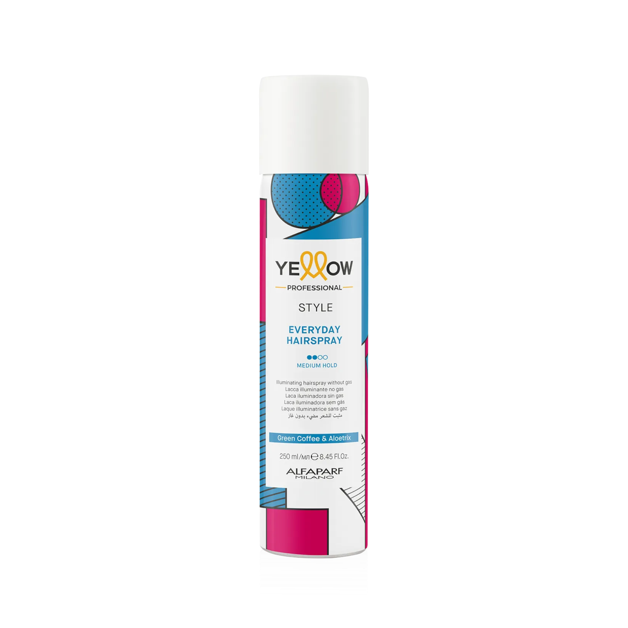 YELLOW PROFESSIONAL STYLE EVERYDAY HAIRSPRAY Lakier do włosów bez gazu nadający blask i średnie utrwalenie 250 ml