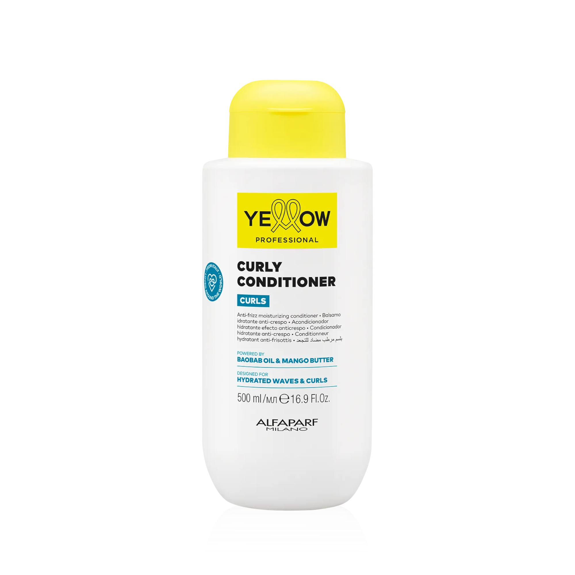 YELLOW PROFESSIONAL CURLY CURLS Après-shampooing hydratant intensément pour cheveux bouclés 500 ml