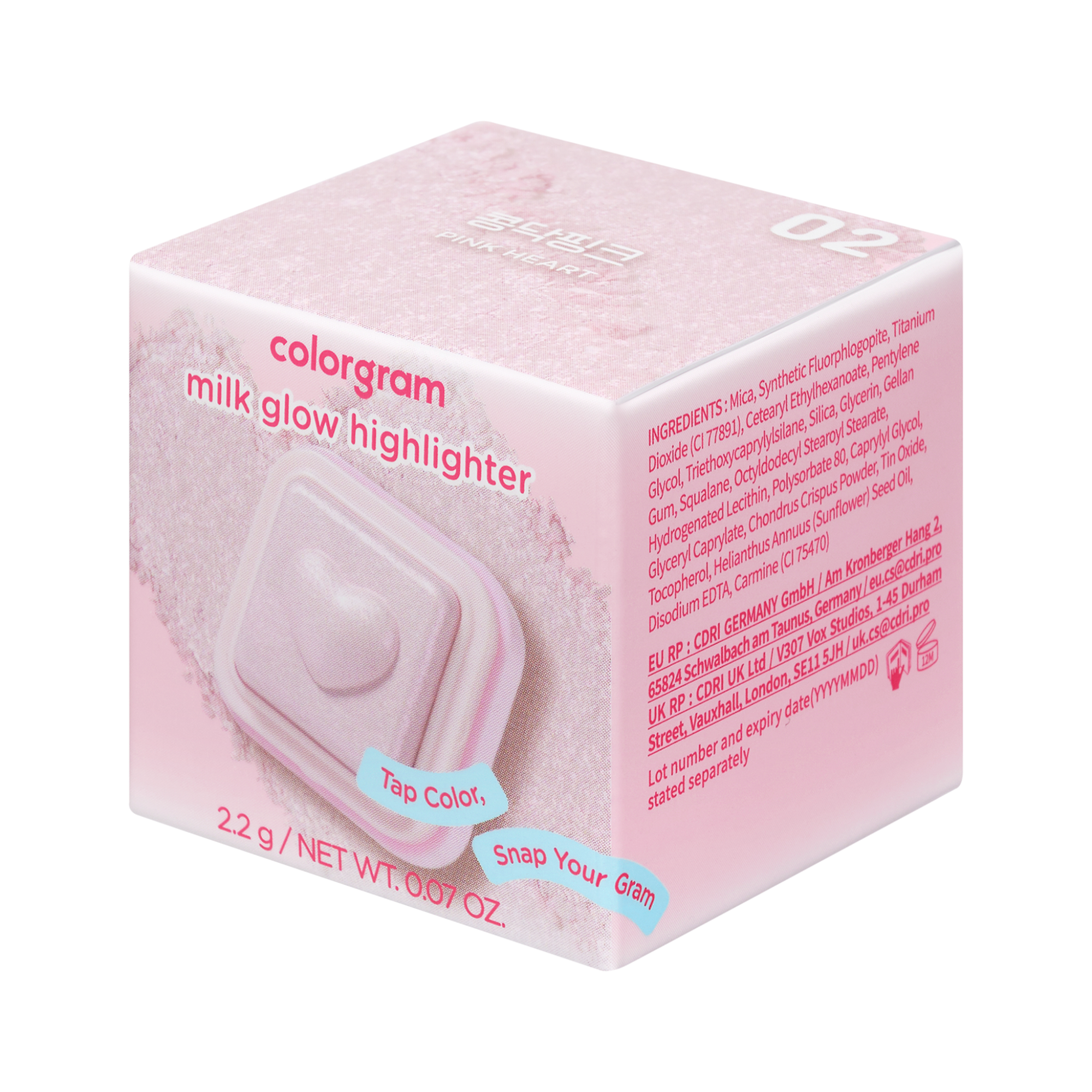 COLORGRAM MILK BLING HEARTLIGHTER Illuminateur visage 2,2 g #3