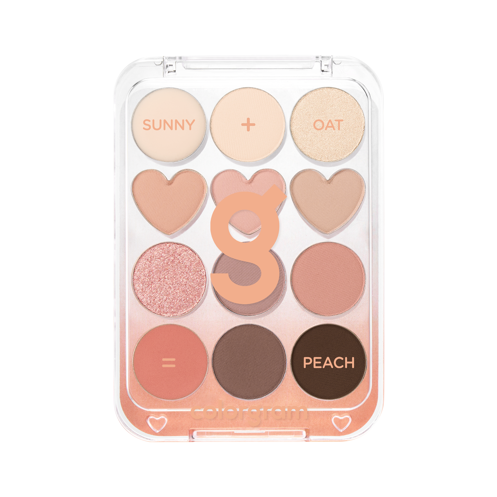 COLORGRAM PIN POINT EYESHADOW PALETTE Palette d'ombres à paupières, 01 Peach + Coral 9,9 g