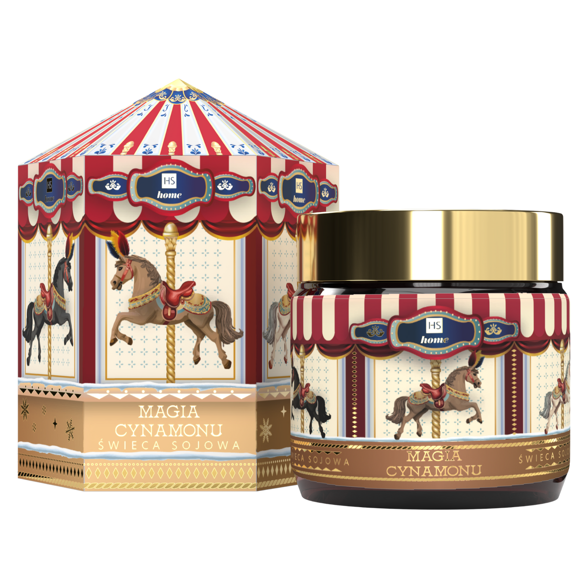 HISKIN CAROUSEL Bougie rotative parfumée, Cinnamon Magic 100 ml