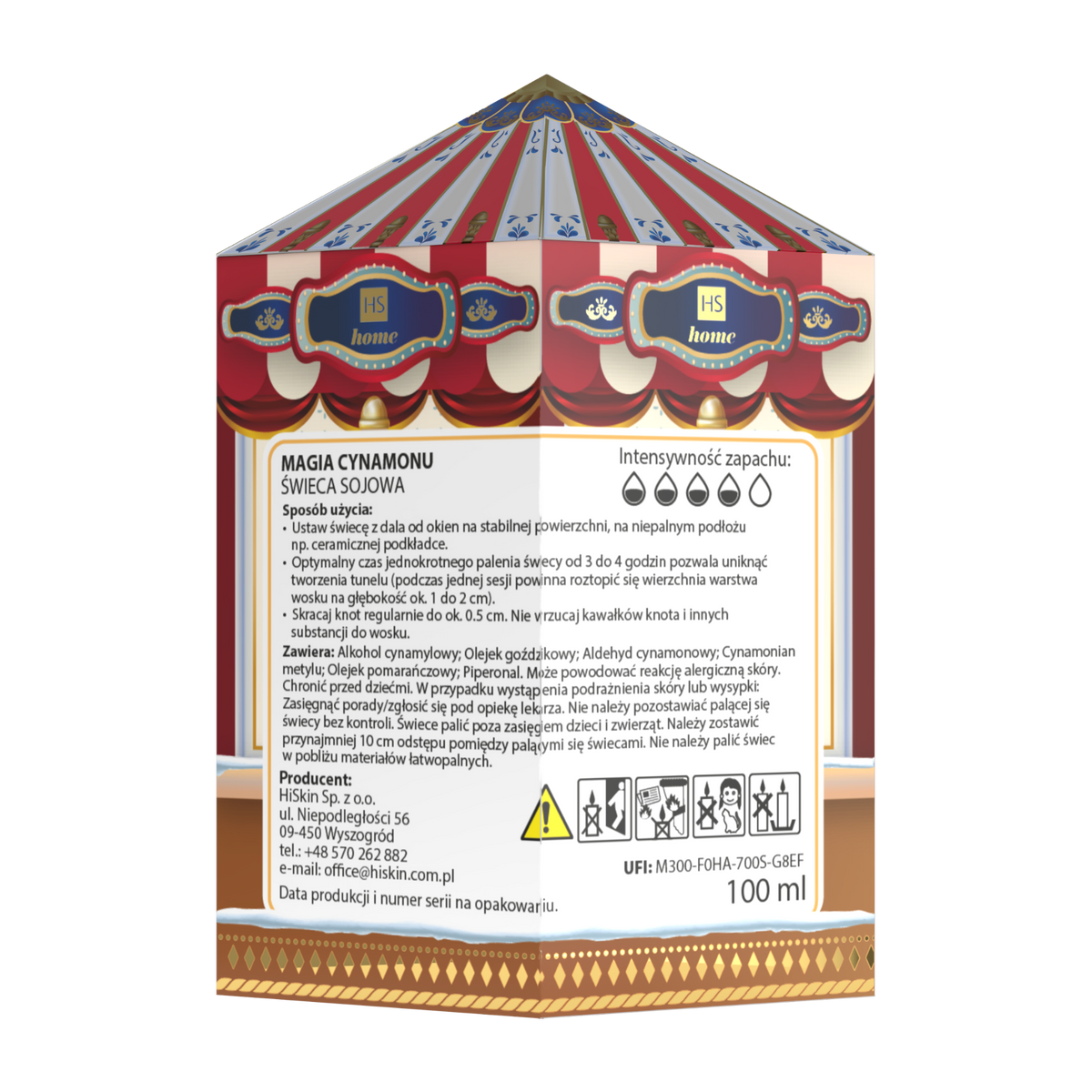 HISKIN CAROUSEL Bougie rotative parfumée, Cinnamon Magic 100 ml #3