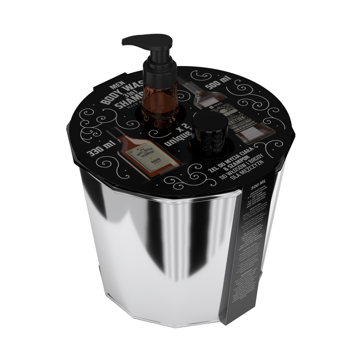 HISKIN MEN GENTLEMAN Coffret homme, Gel douche Whisky + Gel douche Gin dans un sac thermique/glacière (Cooler Set) #2