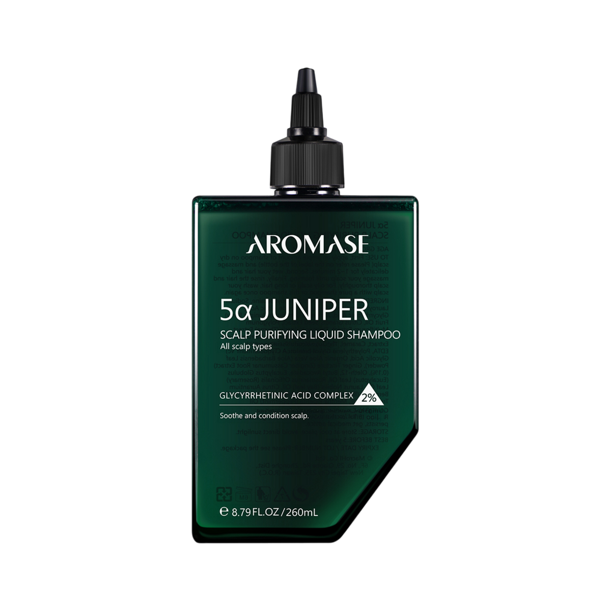 AROMASE 5α SHAMPOOING LIQUIDE PURIFIANT POUR CUIR CHEVELU CUIR CHEVELU GENÉVIER Peeling nettoyant en profondeur du cuir chevelu 260 ml