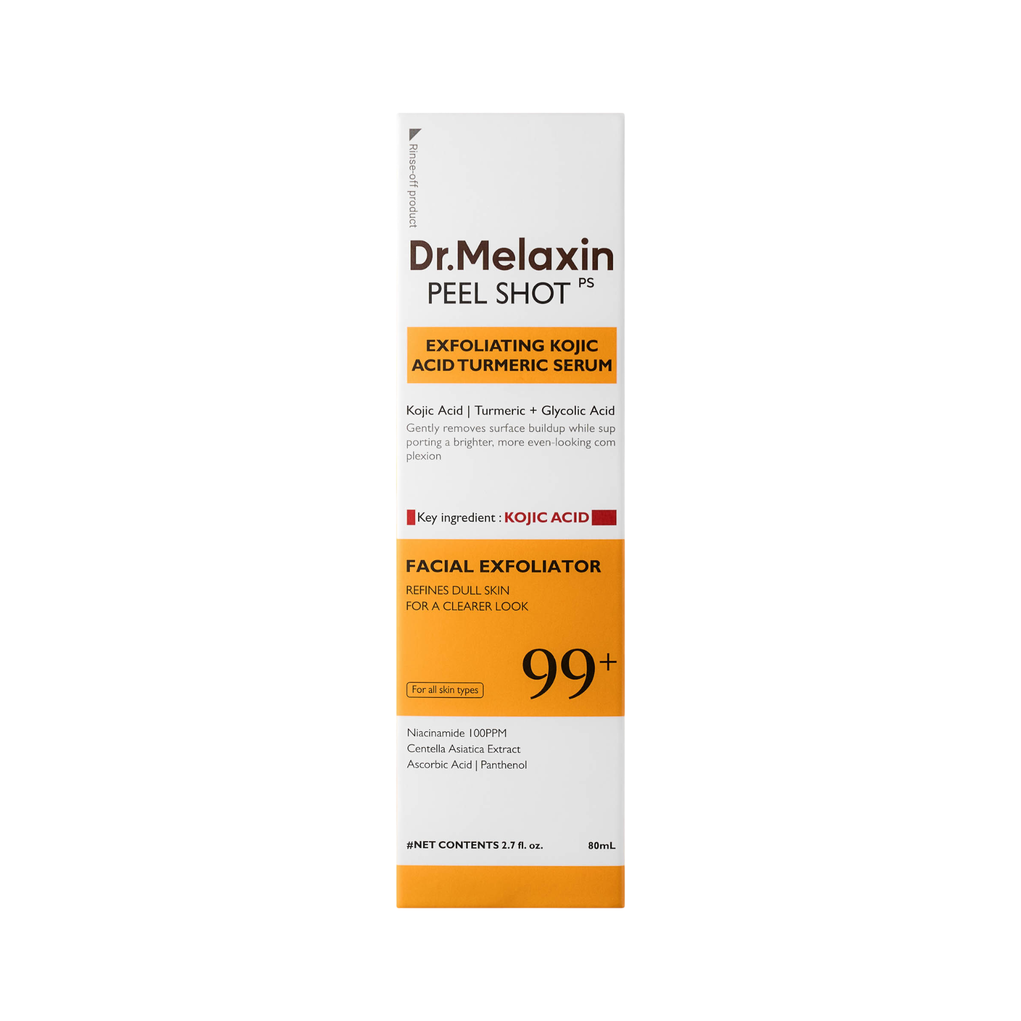 DR.MELAXIN KOJIC ACID TURMERIC PEEL SHOT SERUM Siero gommage peeling 80 ml #2