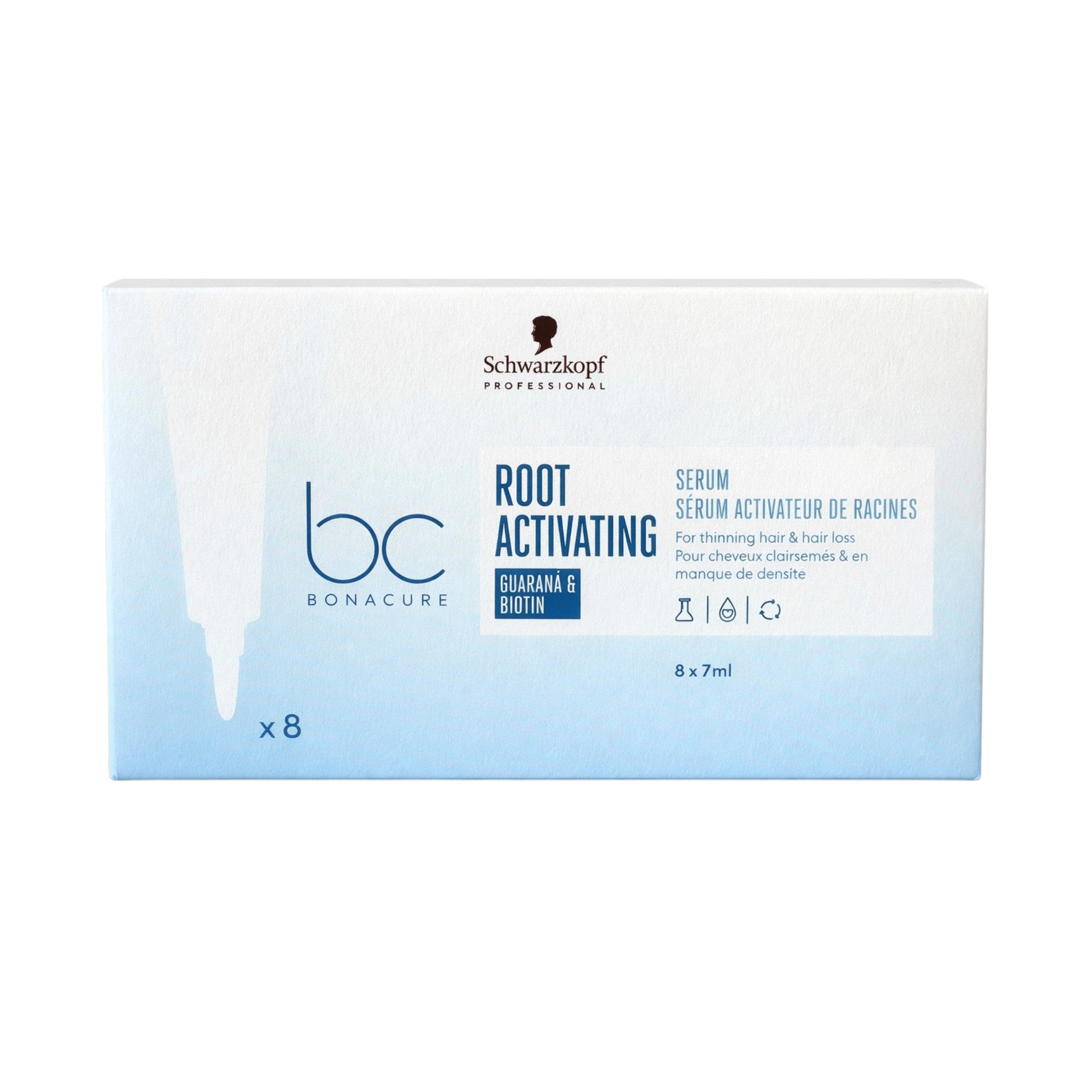 SCHWARZKOPF PROFESSIONAL BONACURE SÉRUM ACTIVATEUR DE RACINES Ampoules activatrices pour cheveux sujets à la chute 8 x 7 ml